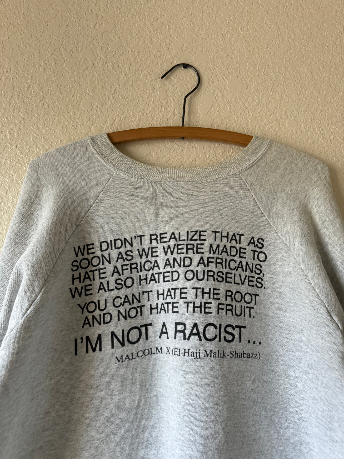 1990s Malcom X I’m Not A Racist Quote Sweater