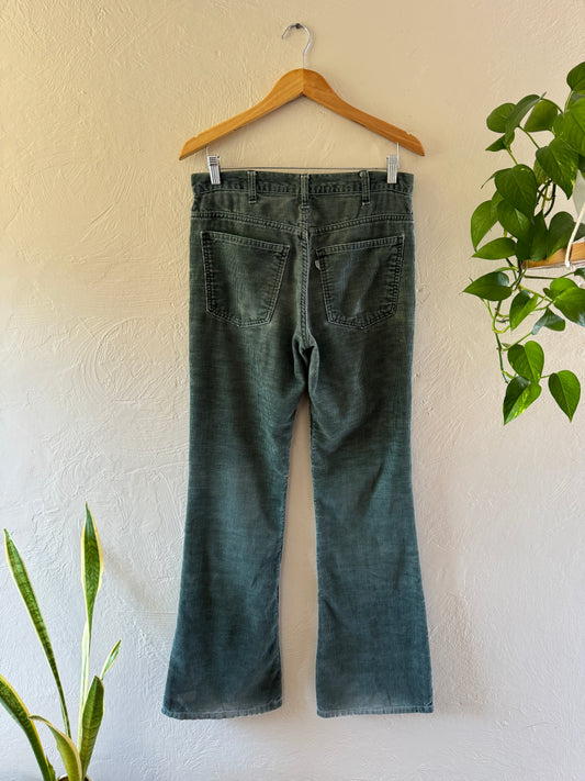 1970s Levis Corduroy Olive Flared Pants