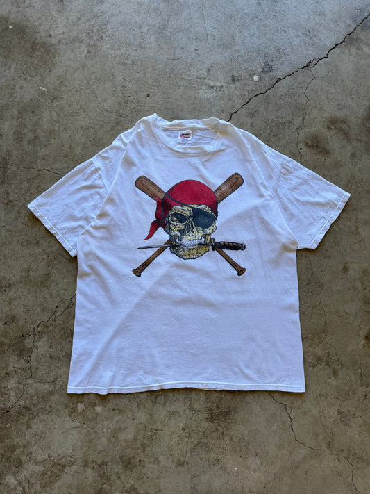 1990s Pirate Baseball Skull T-Shirt