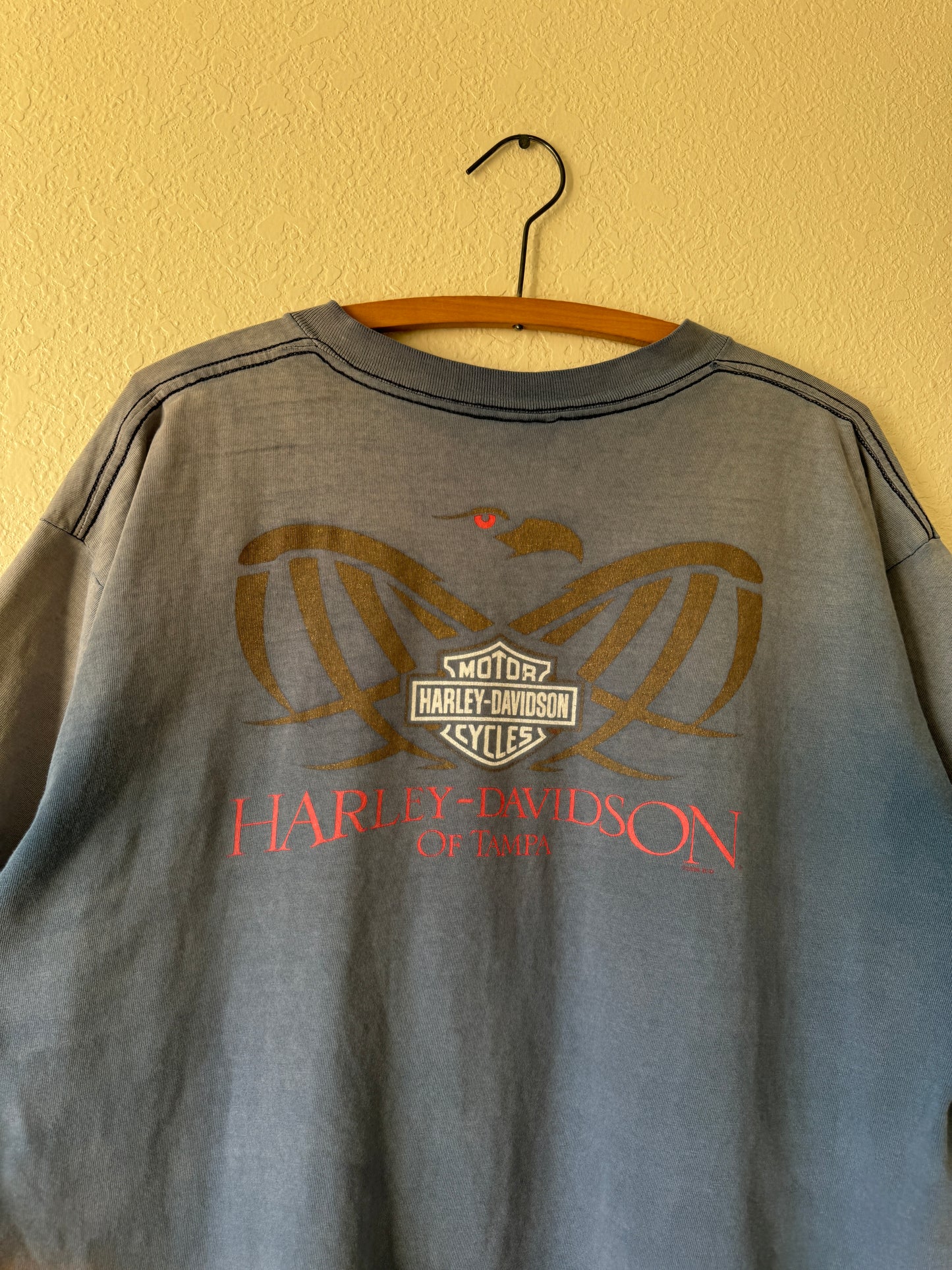 1990s Harley Davidson Tampa Florida Faded & Distressed T-Shirt