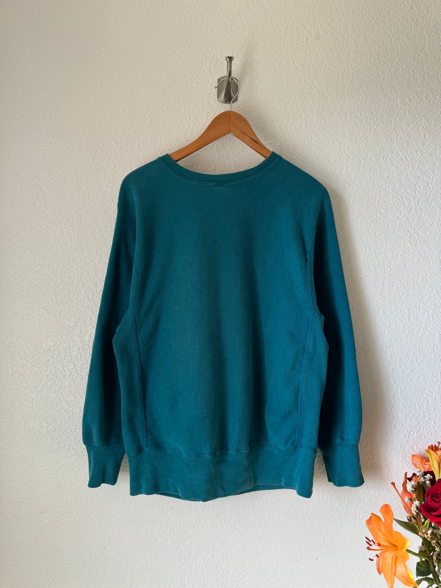 1990s Champion Reverse Weave Teal Crewneck Sweater