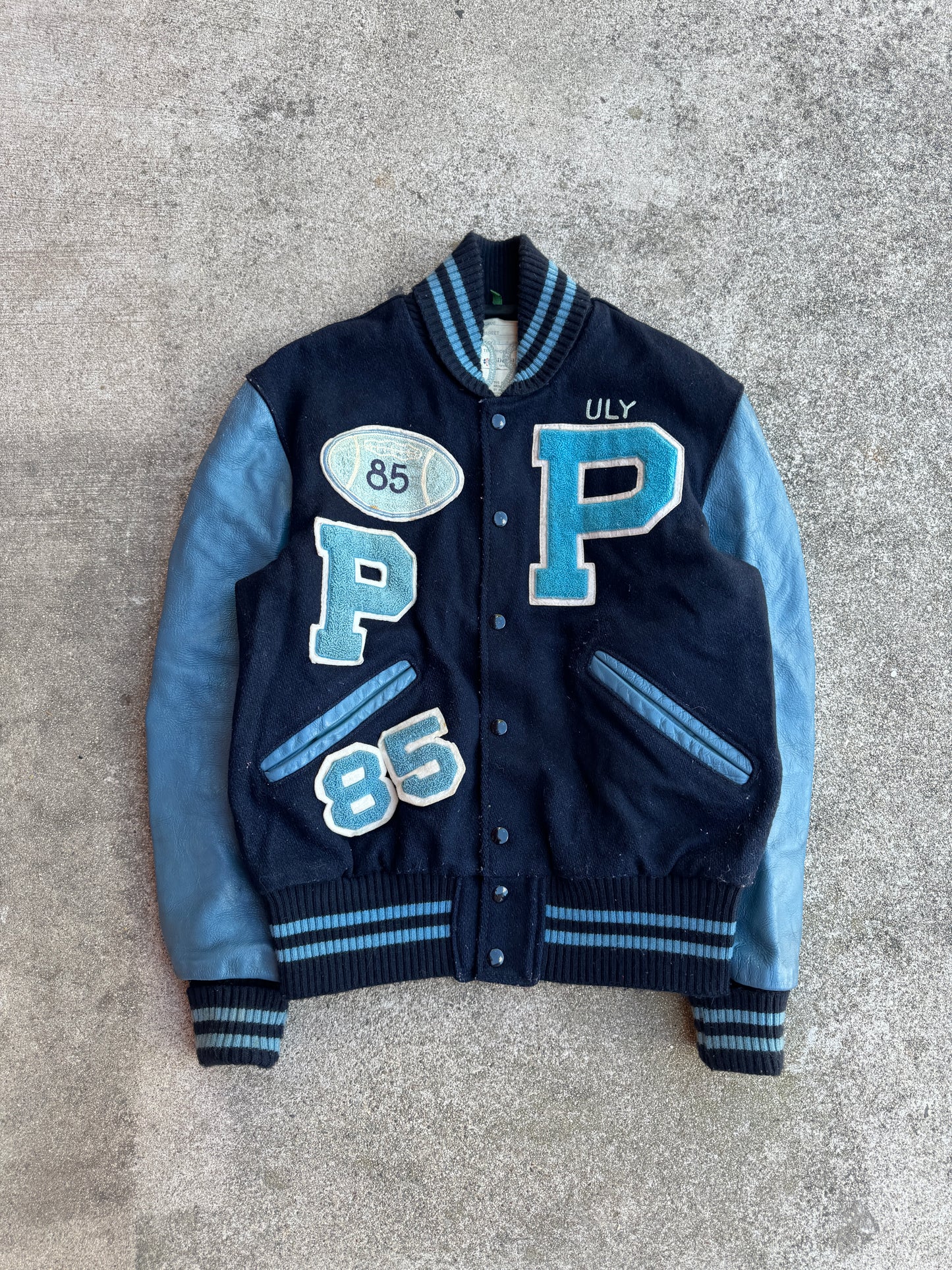 1980s DeLong Pueblo Warriors Chain Stitched Varsity Jacket