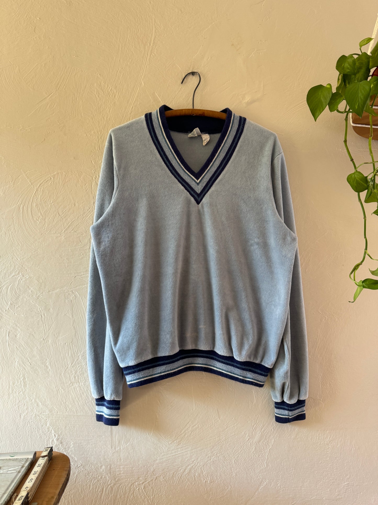 Vintage Spire Terry Cloth V-Neck Sweater