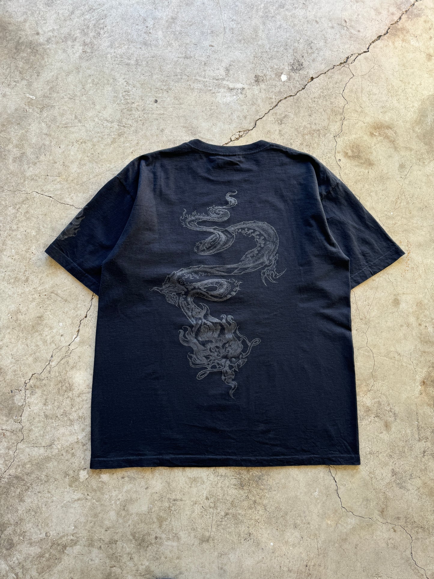 Y2K JNCO Flaming Crown Dragon Skater T-Shirt