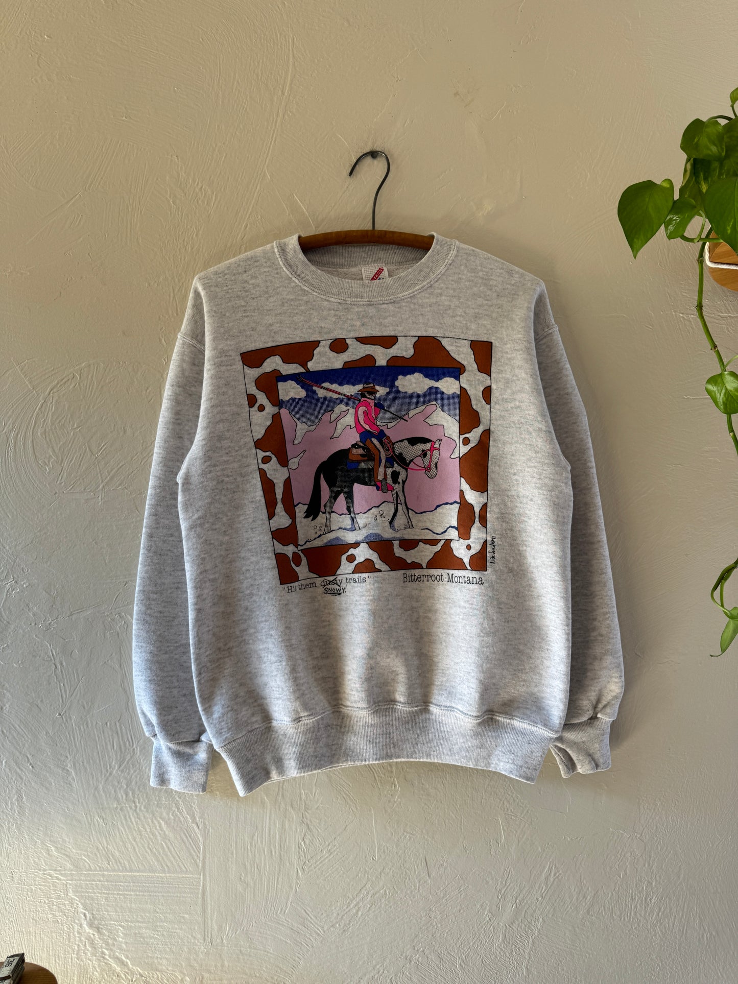 1990s Montana Bitterroot Snow Cowboy Sweater