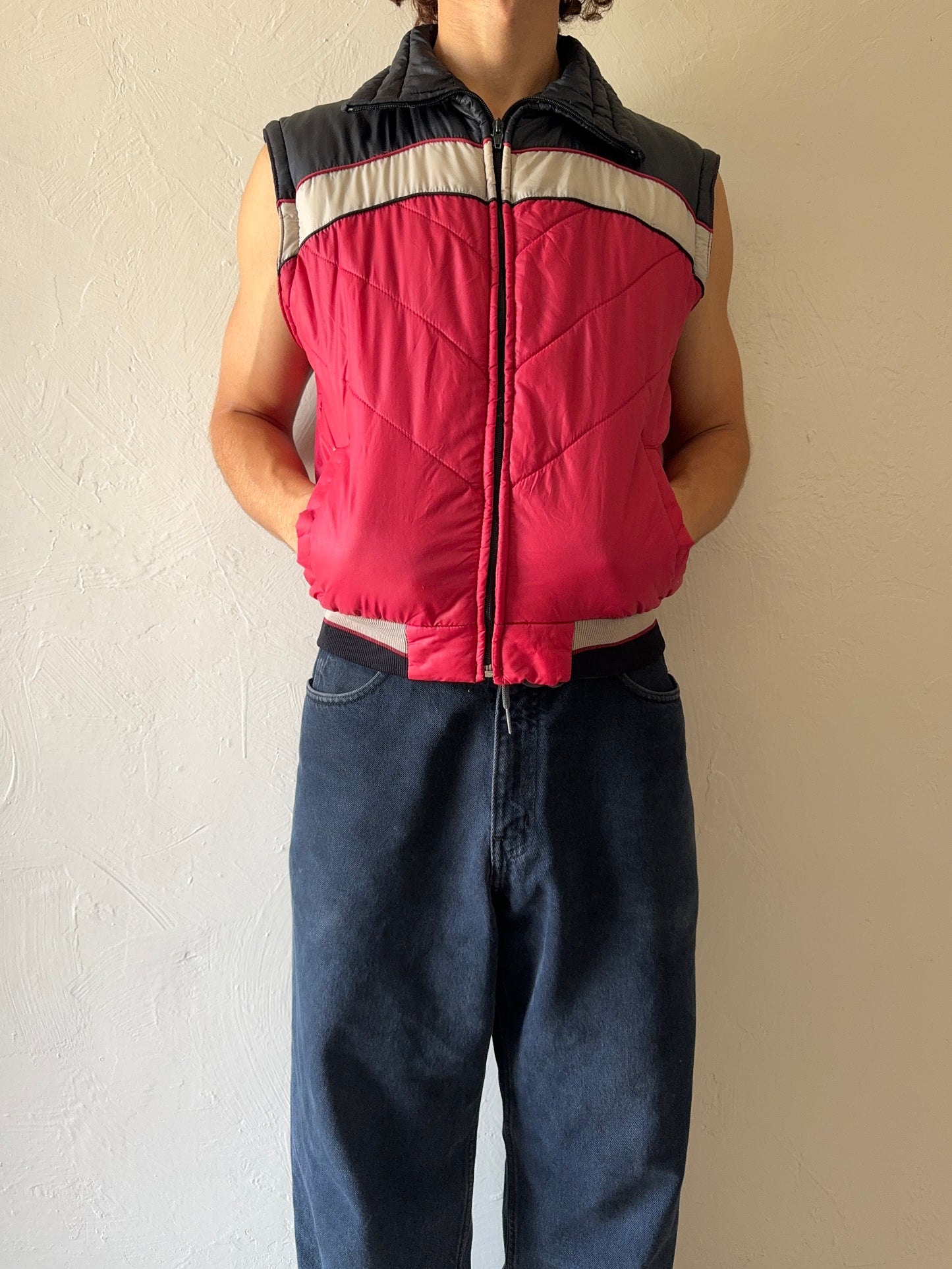 1980/90s US Blues Skiing Puffer Convertible Jacket Vest