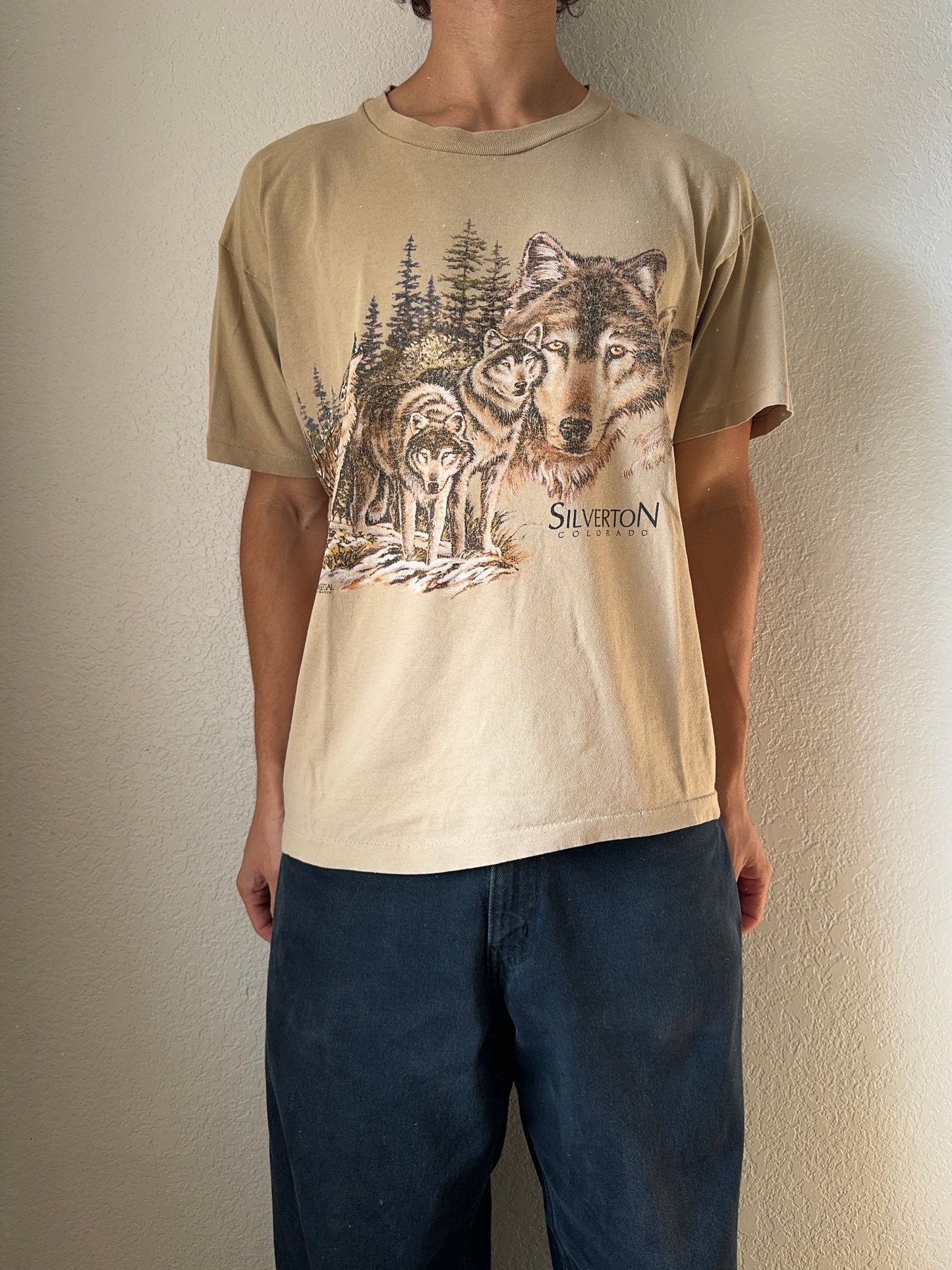 1990s Wolves Wrap Around T-Shirt