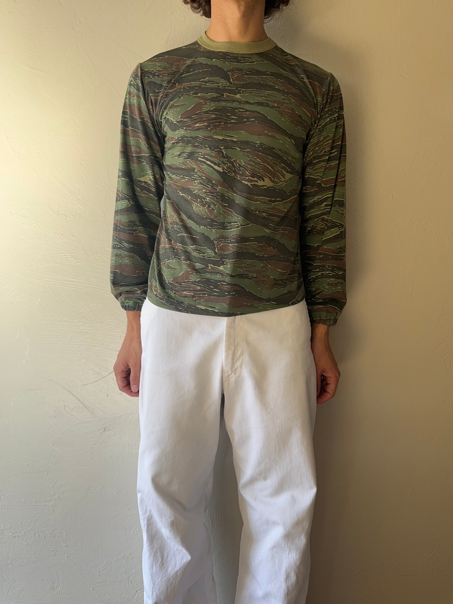 1970/80s Tiger Stripes Camouflage Long Sleeve T-Shirt