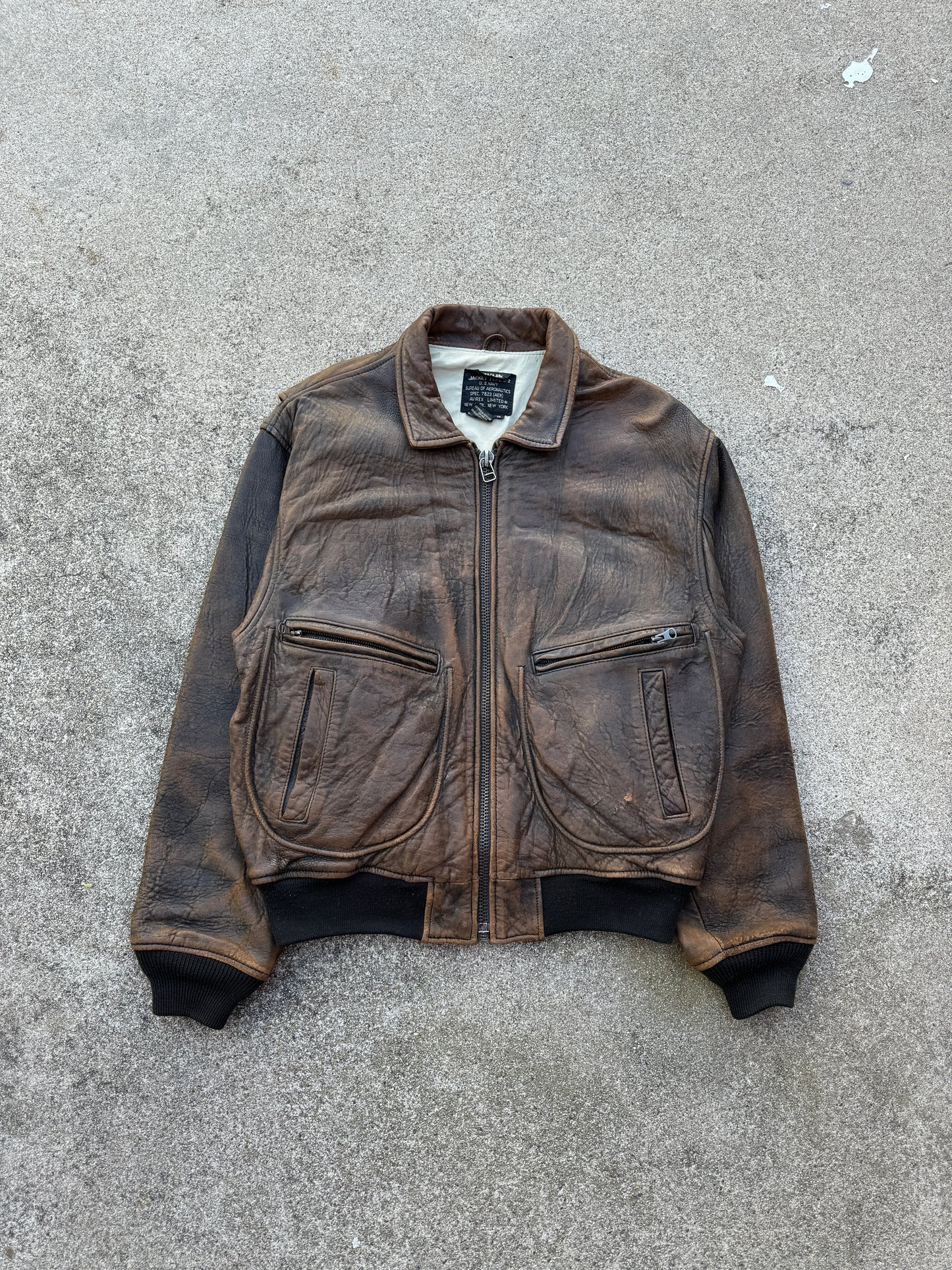 1980s G-2 US Navy Bomber Leather Jacket