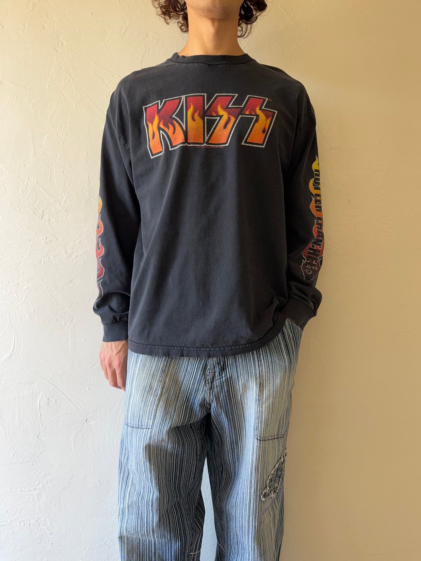 2001 Kiss Band Hotter Than Hell Long Sleeve T-Shirt