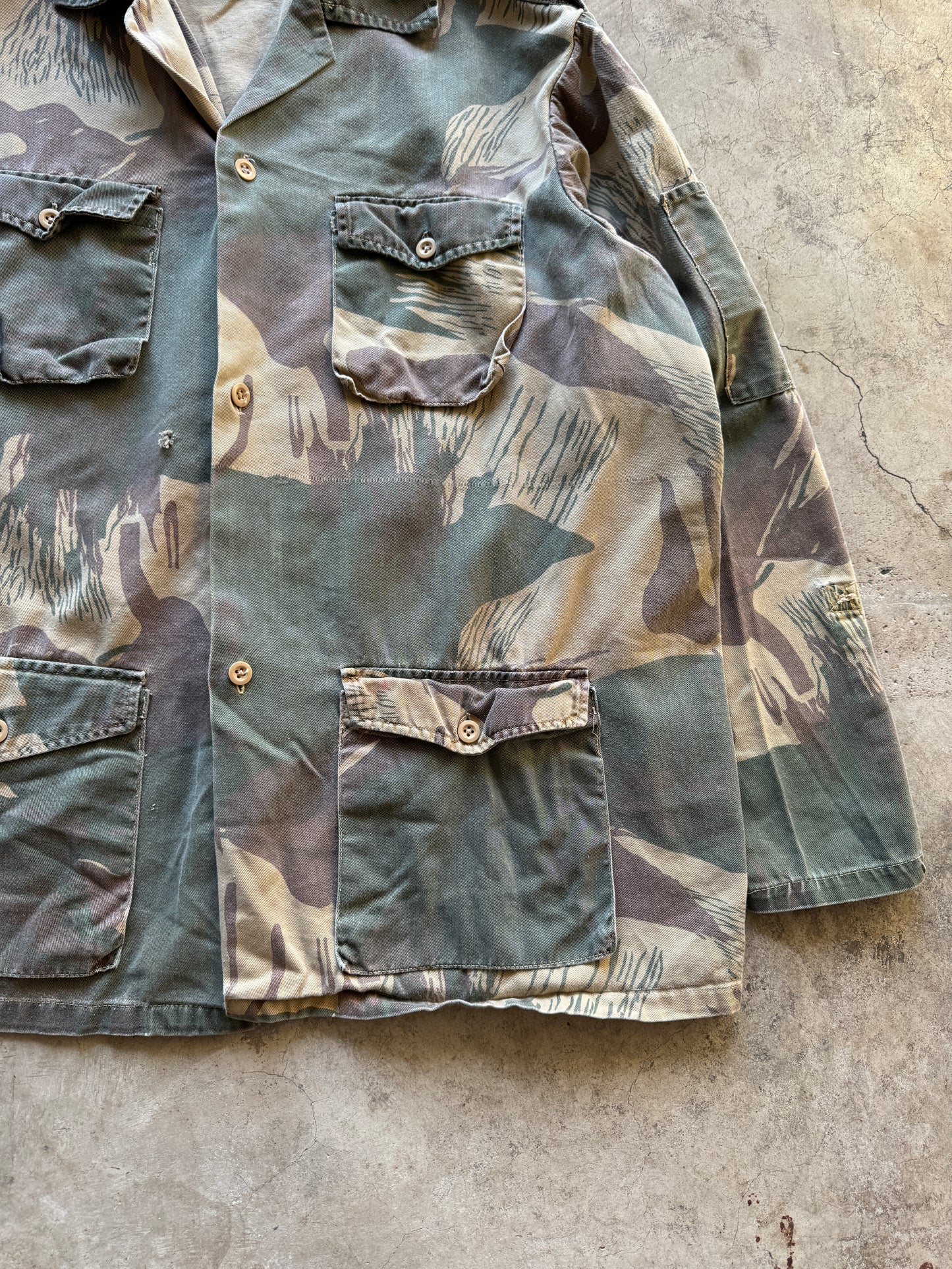 Vintage Military Brushstroke Camo Jacket