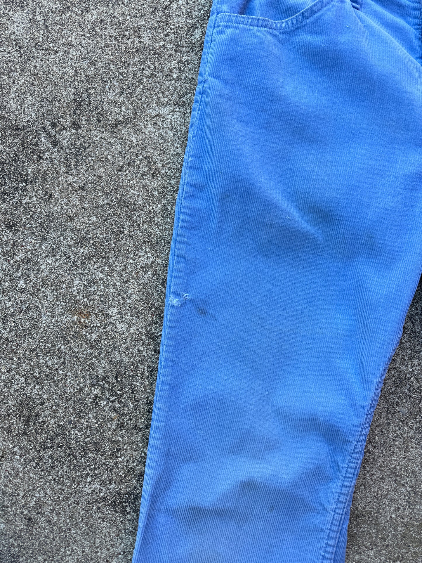 1970s Levis Corduroy Baby Blue Flared Pants