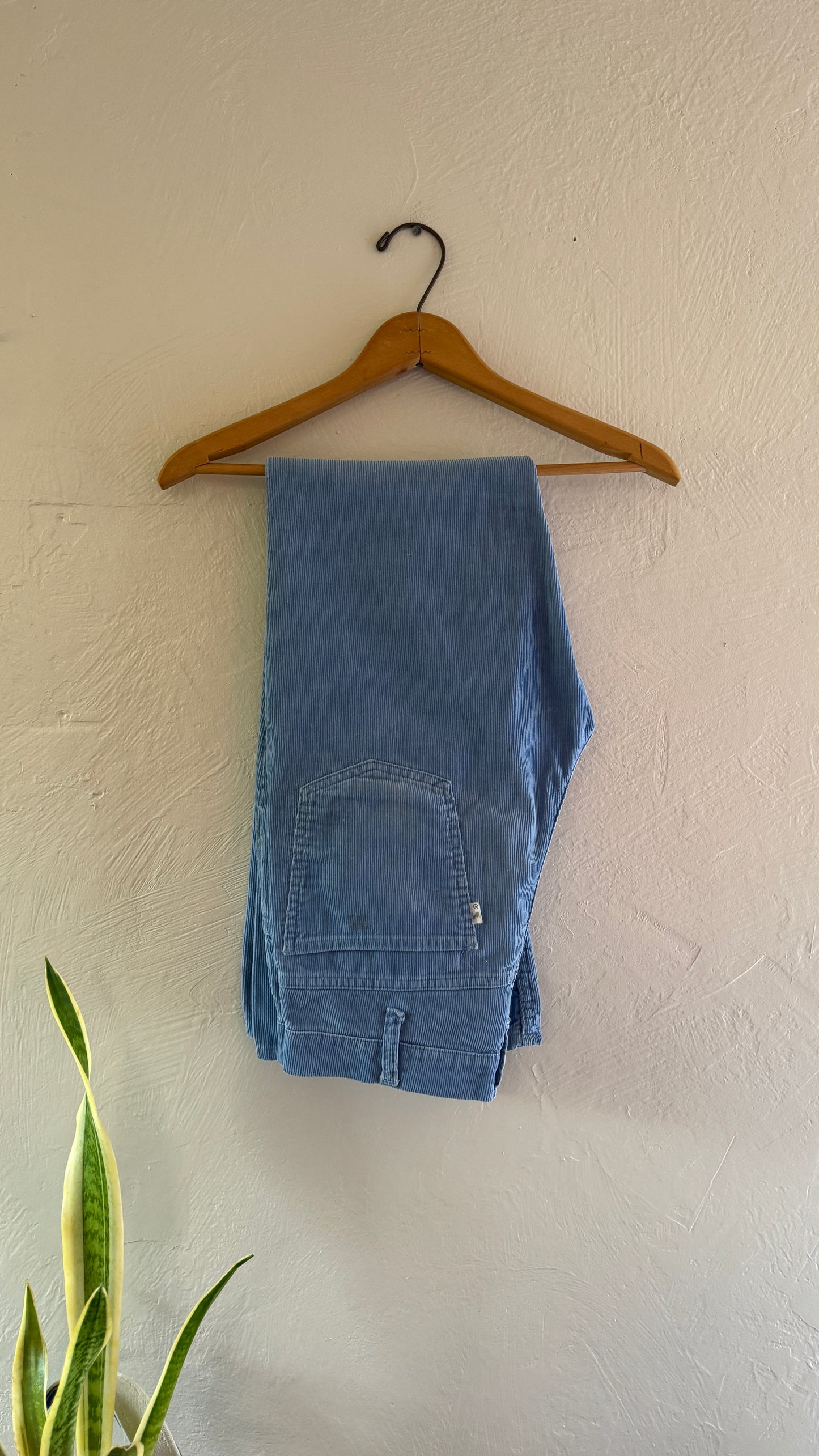 1970s Levis Corduroy Baby Blue Flared Pants