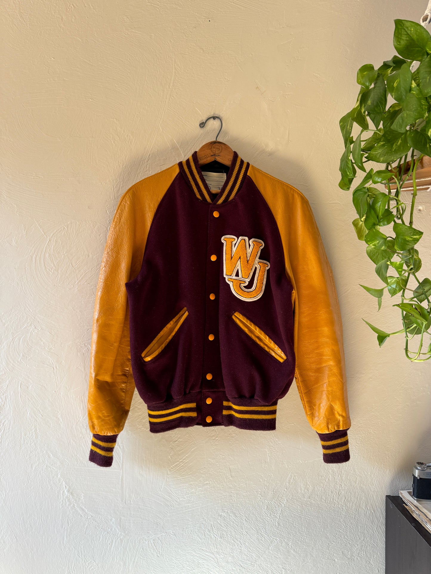 1970/80s Delong Varsity Wool & Leather Jacket