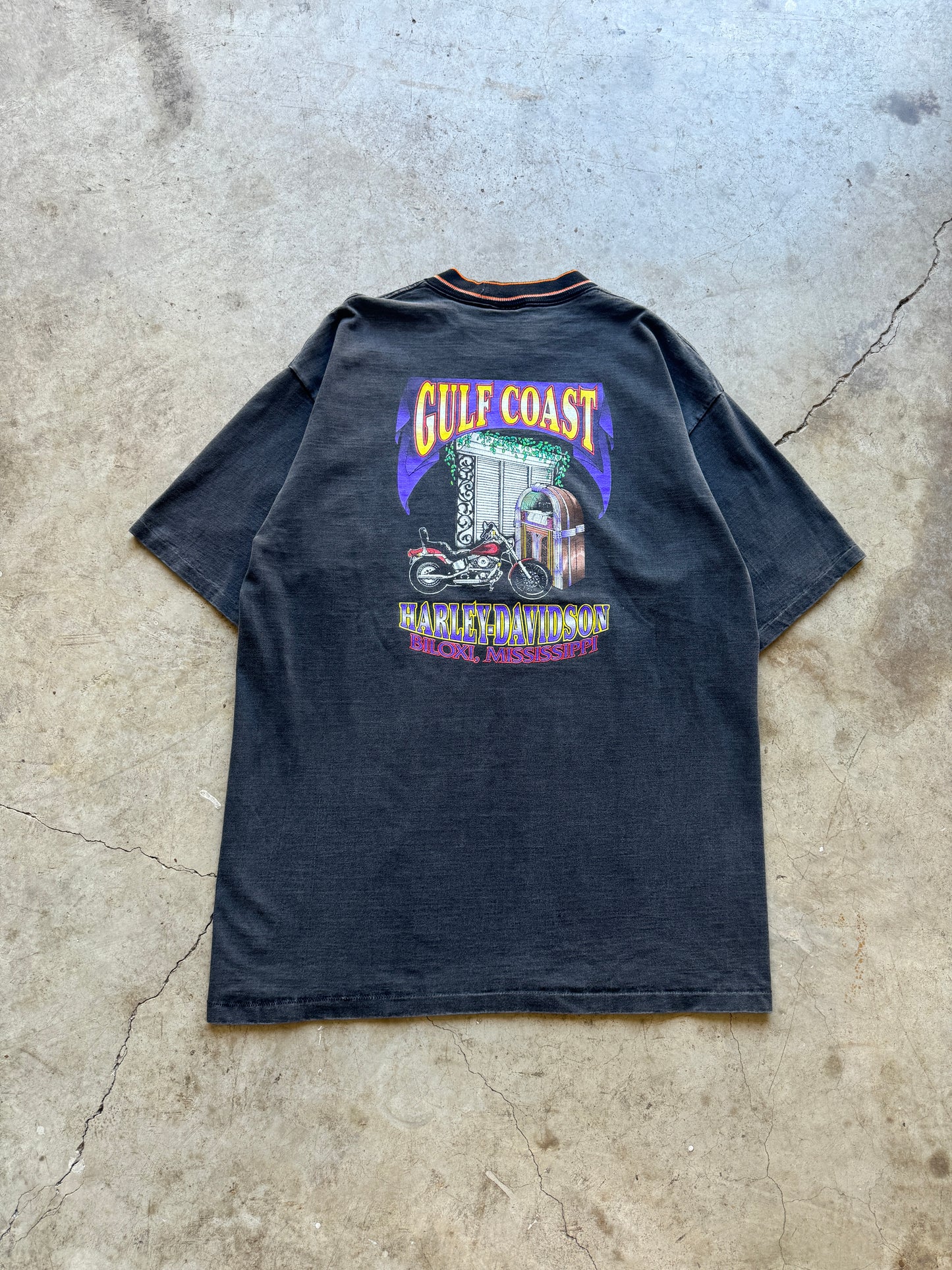 1990s Harley Davidson Gulf Coast Mississippi T-Shirt