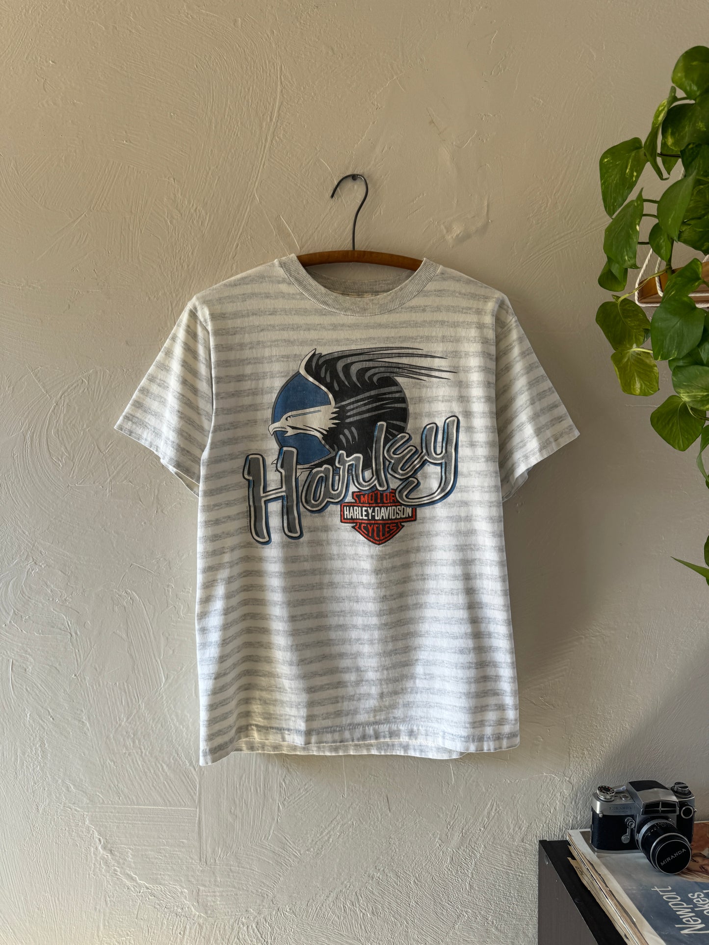 1990s Harley Davidson Casper Wyoming Stripped T-Shirt