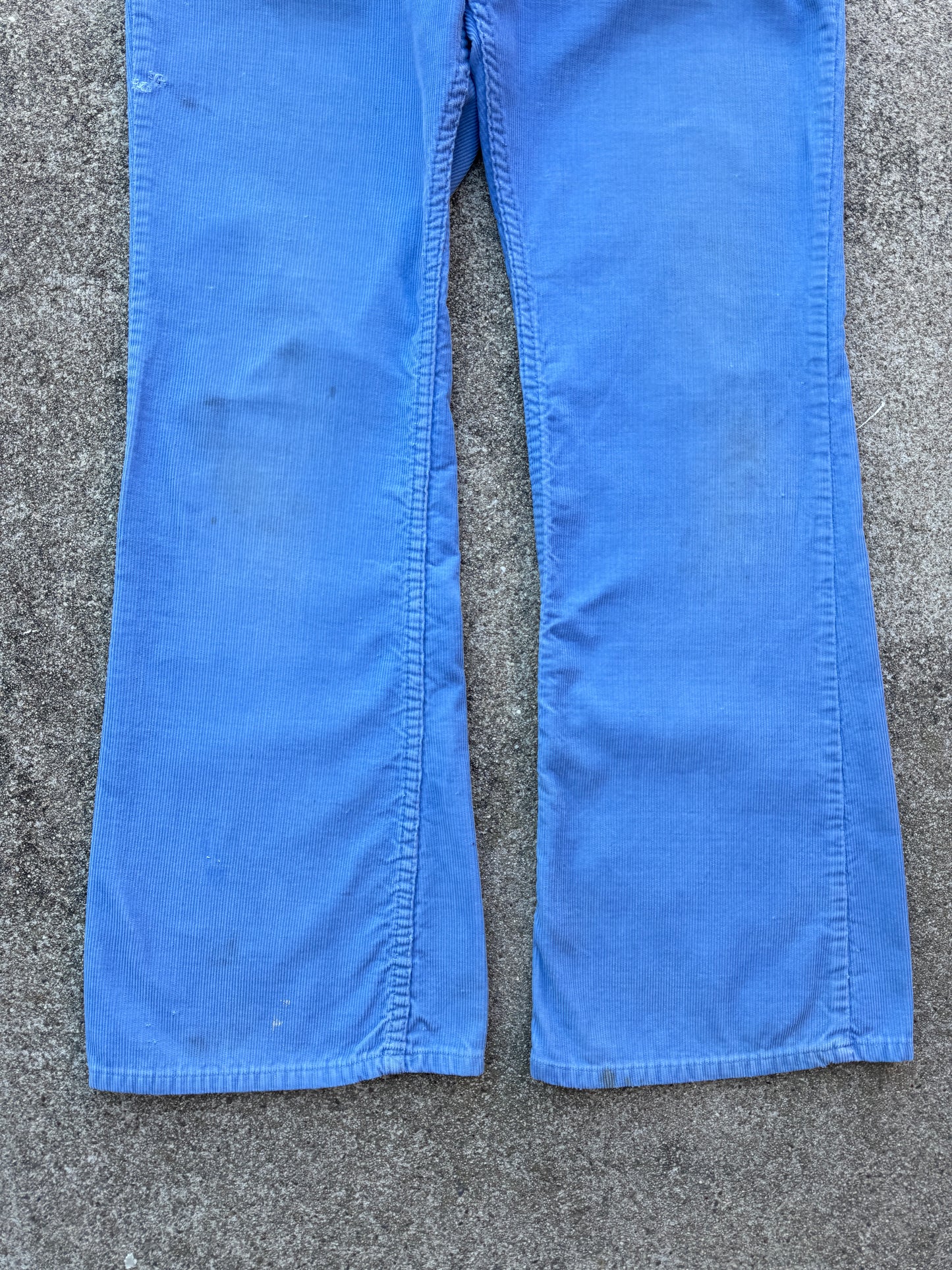 1970s Levis Corduroy Baby Blue Flared Pants