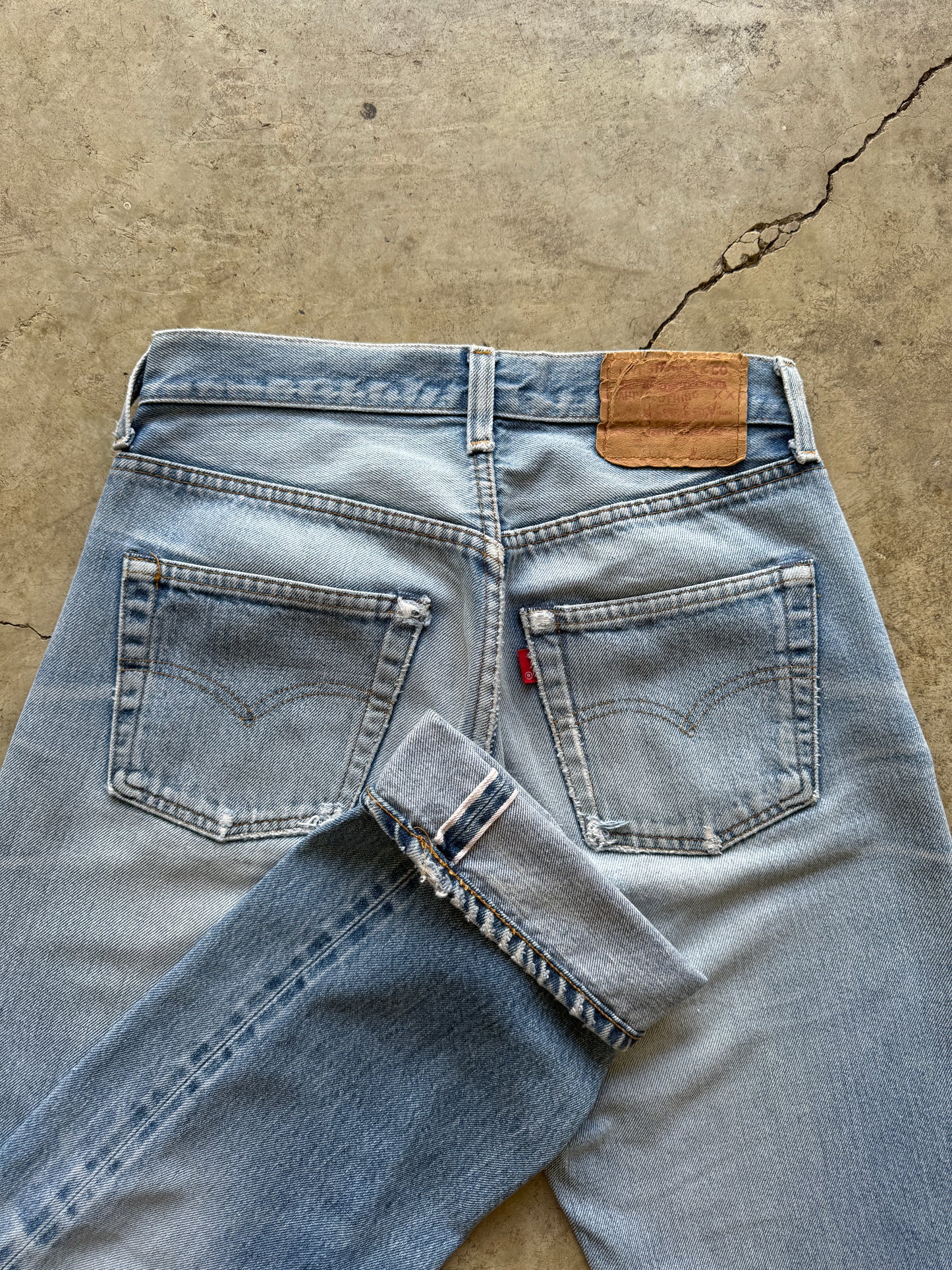 1970/80s Levis 501s Selvedge Distressed Jeans (27W x 34L)