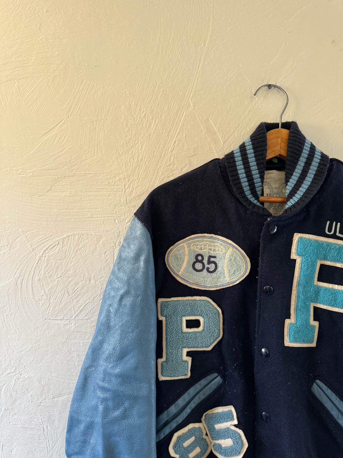 1980s DeLong Pueblo Warriors Chain Stitched Varsity Jacket