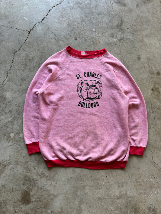 1970s St. Charles Bulldogs Two Tone Sweater