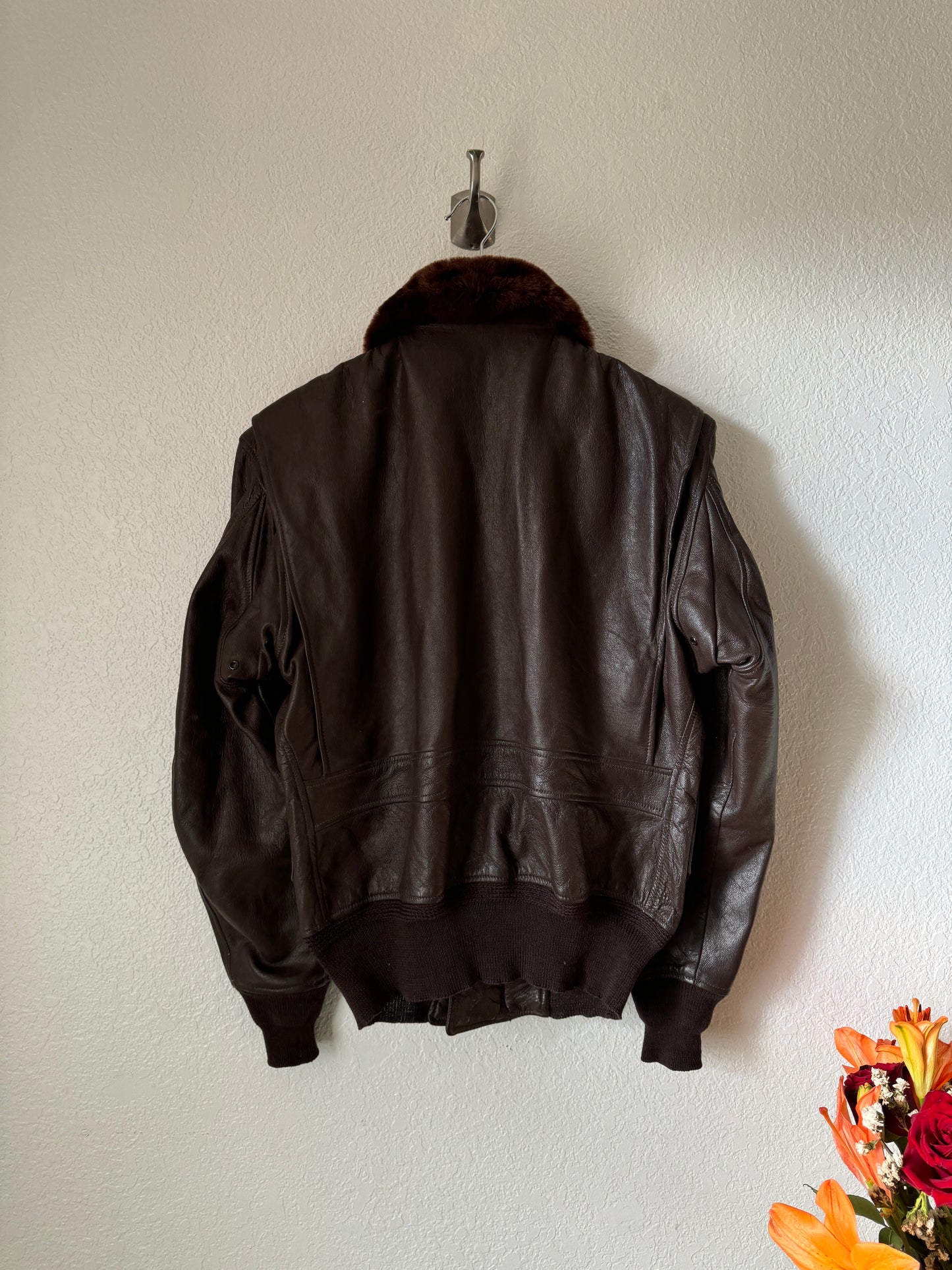 1970/80s G-1 USN Flight Leather Bomber Jacket