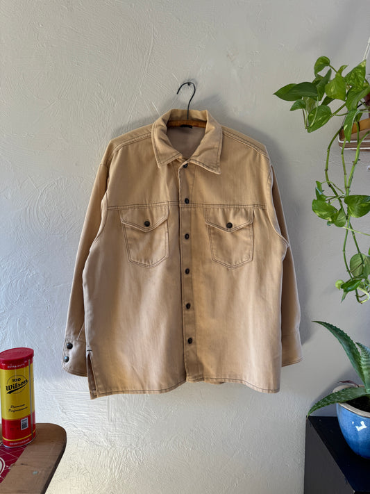 1970s Big Yank Polyester Selvedge Button Up Shirt