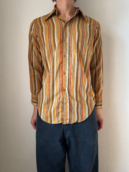 1970s Towncraft Striped Button Up Shirt