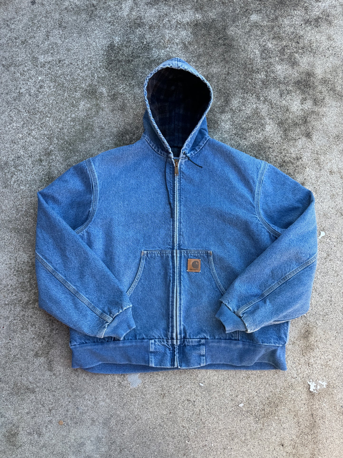 1990s Carhartt Active Hooded Denim Jacket