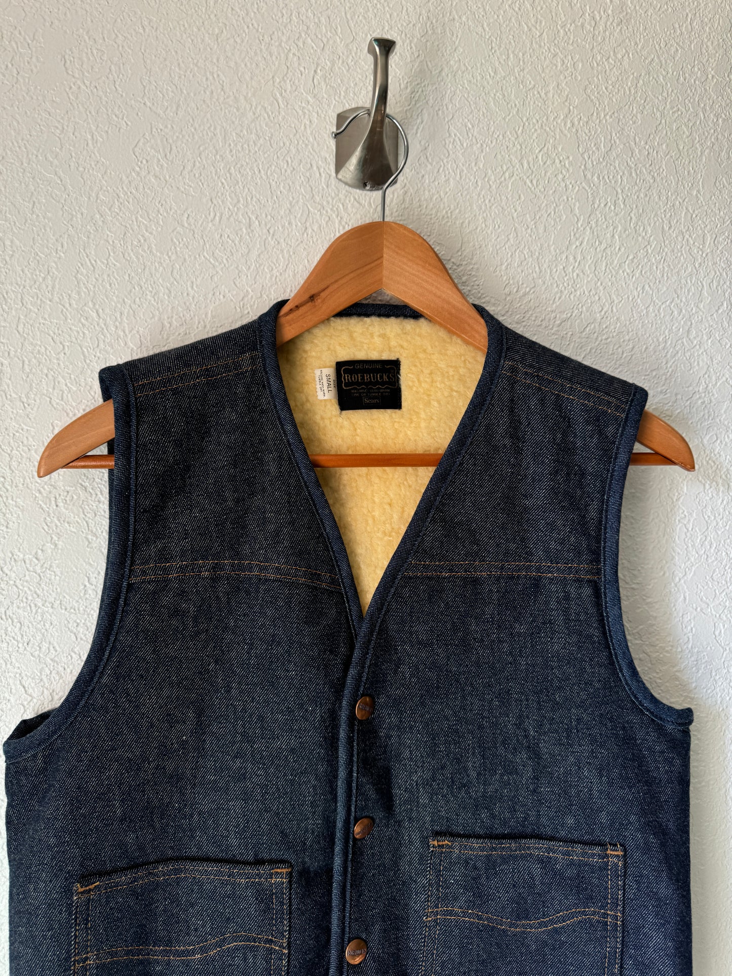 1970/80s Sears Roebuck Sherpa Denim Vest