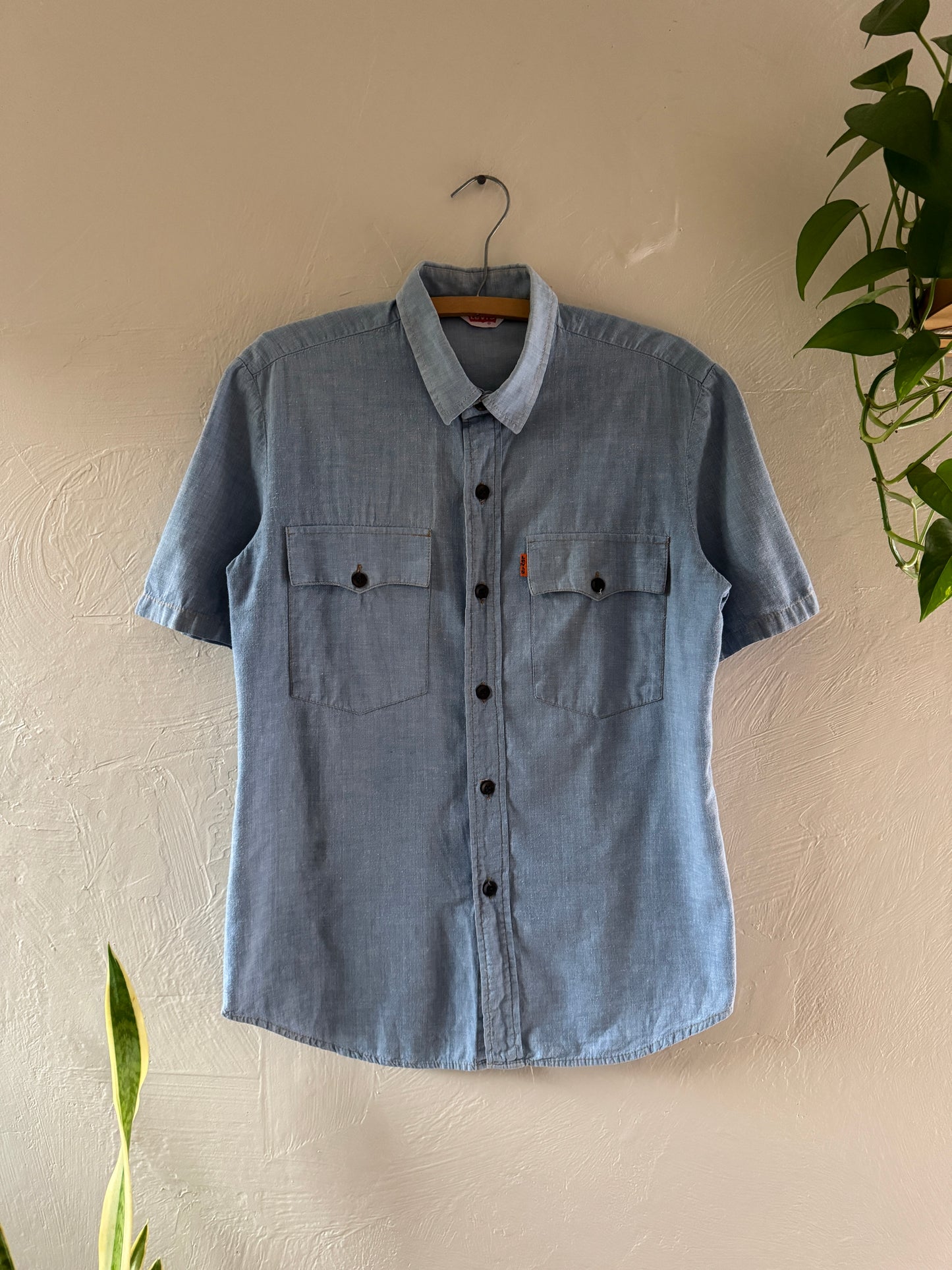 1970s Levis Orange Tab Short Sleeve Button Up Shirt