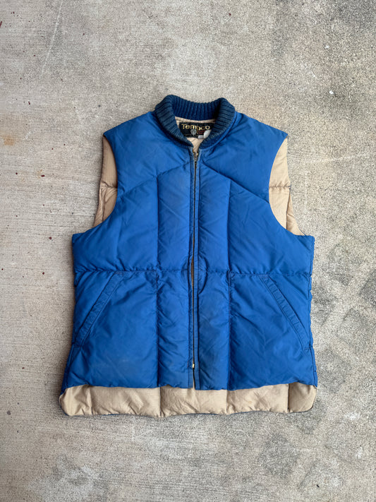 1970s Goose Down Puffer Zip Up Vest