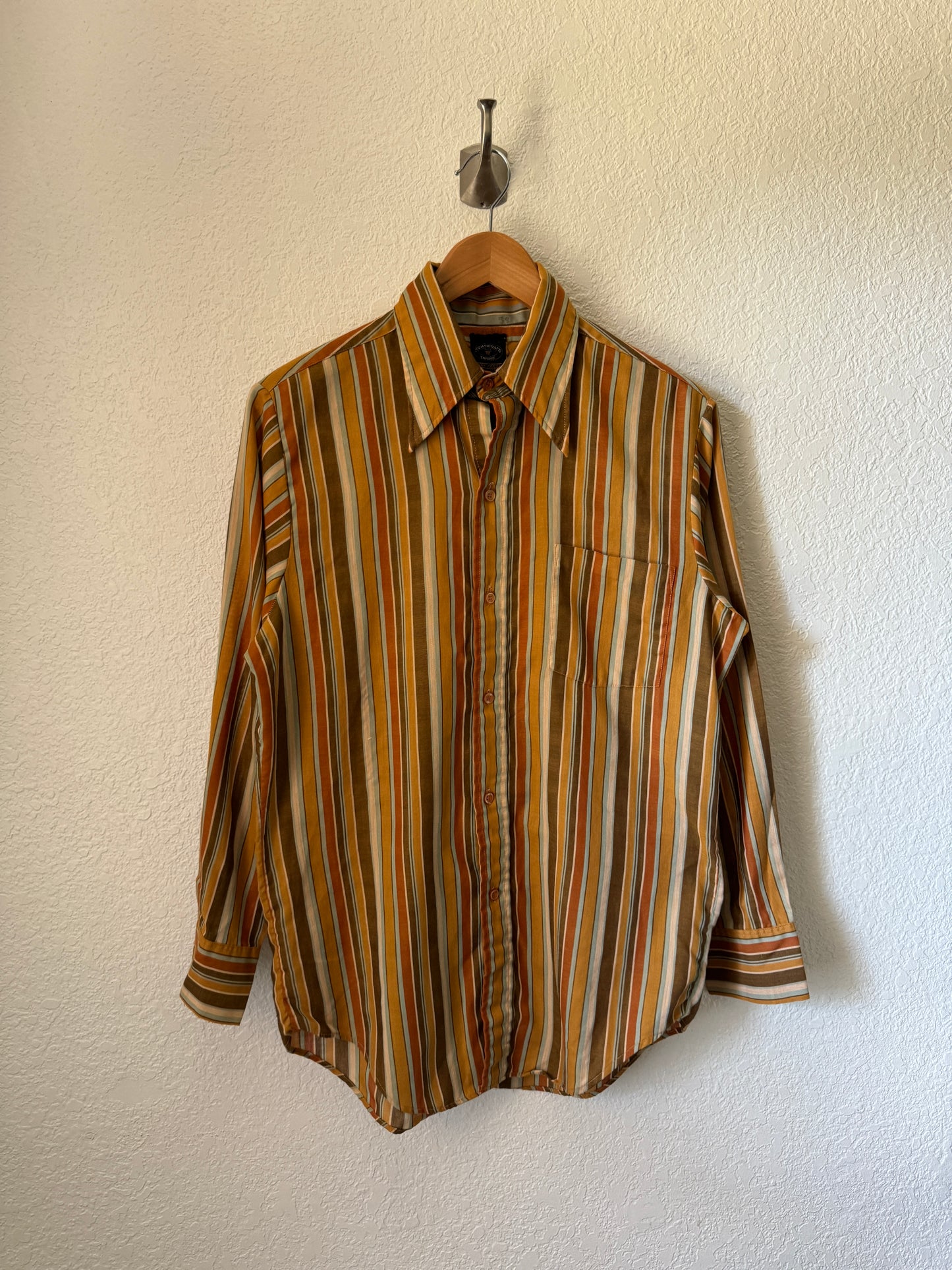 1970s Towncraft Striped Button Up Shirt