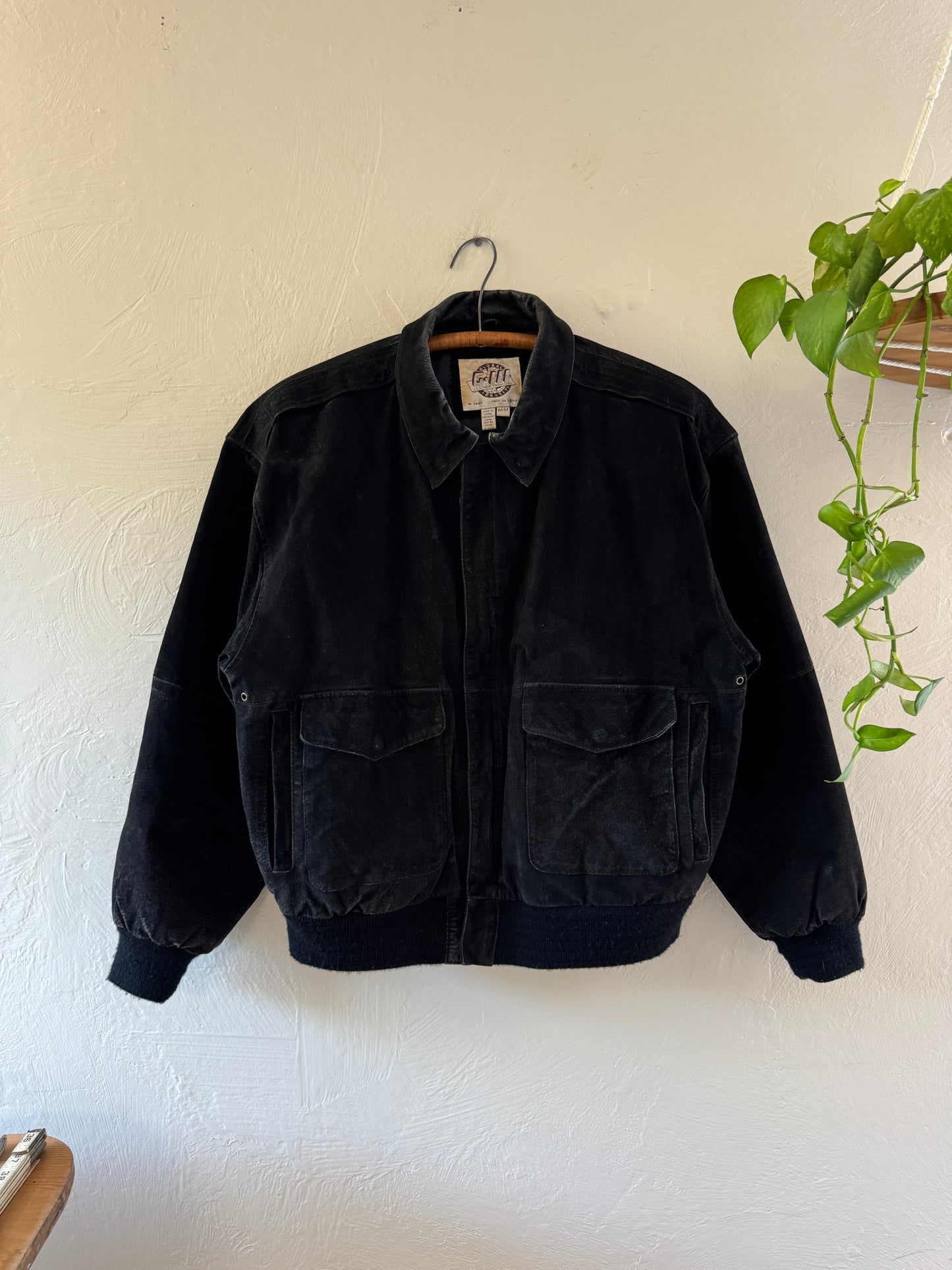 Vintage Global Identity G-III Suede Leather Bomber Flight Jacket