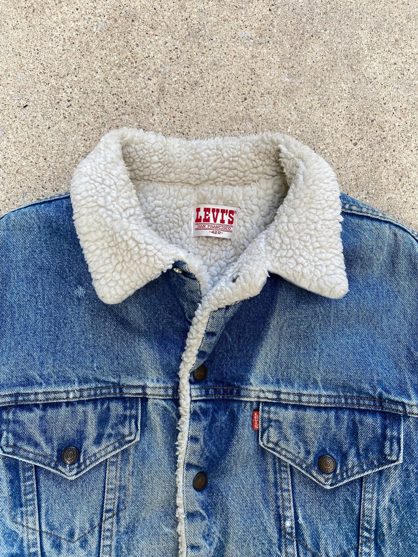 1980s Levis Denim Trucker Sherpa Jacket