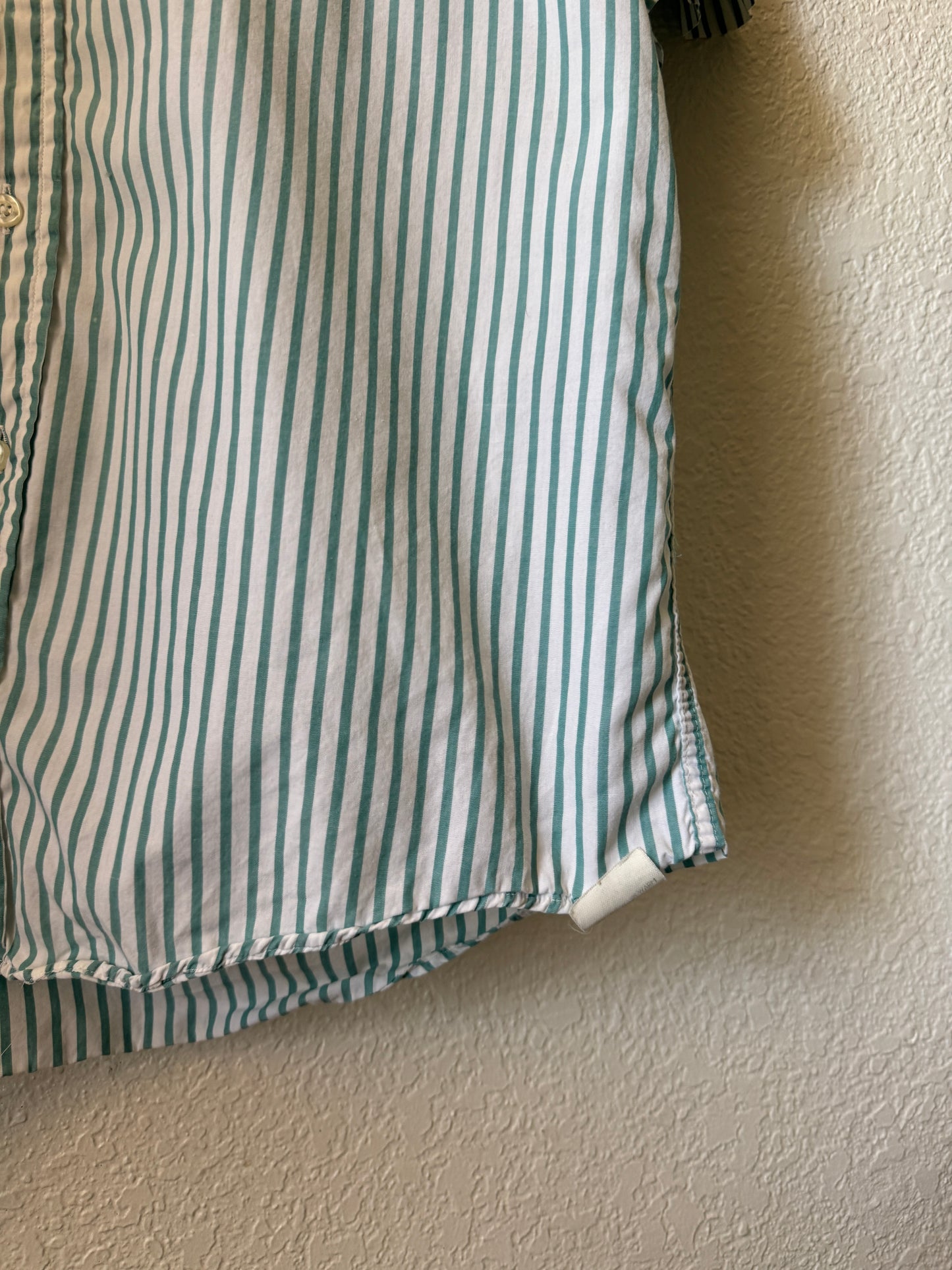 1990s LL Bean Striped Button Down Short Sleeve Shirt