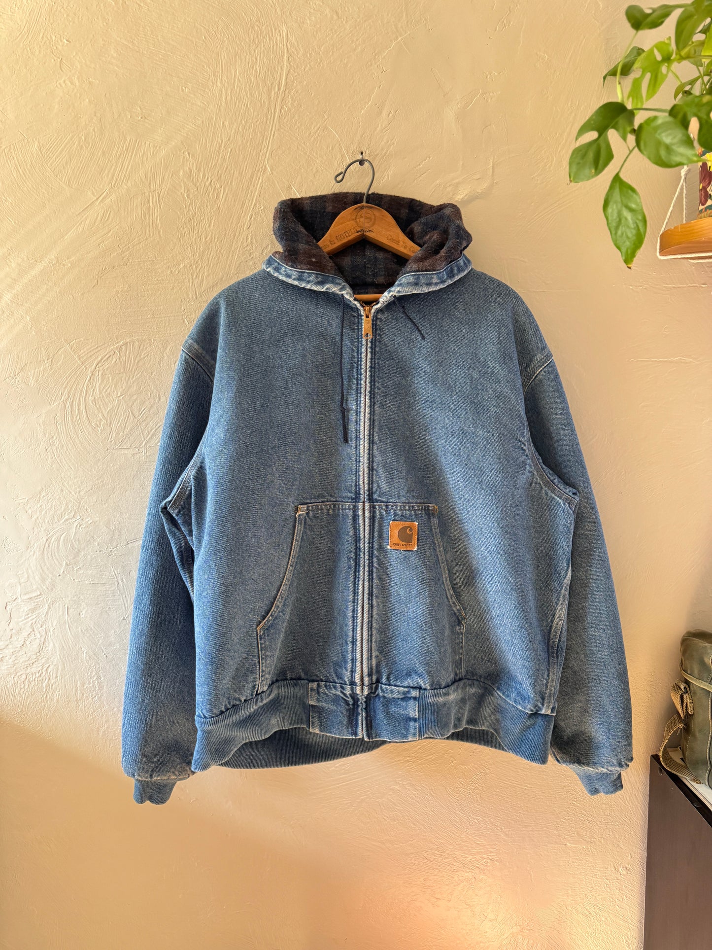 1990s Carhartt Active Hooded Denim Jacket