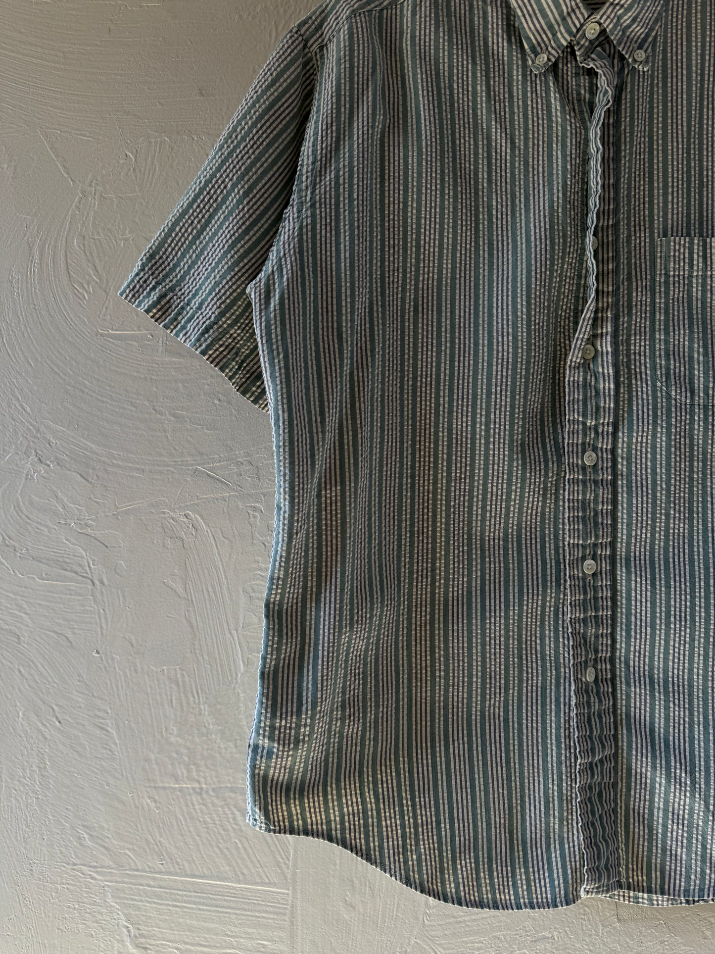 1970/80s LL Bean Stripped Button Down Short Sleeve Shirt (1)