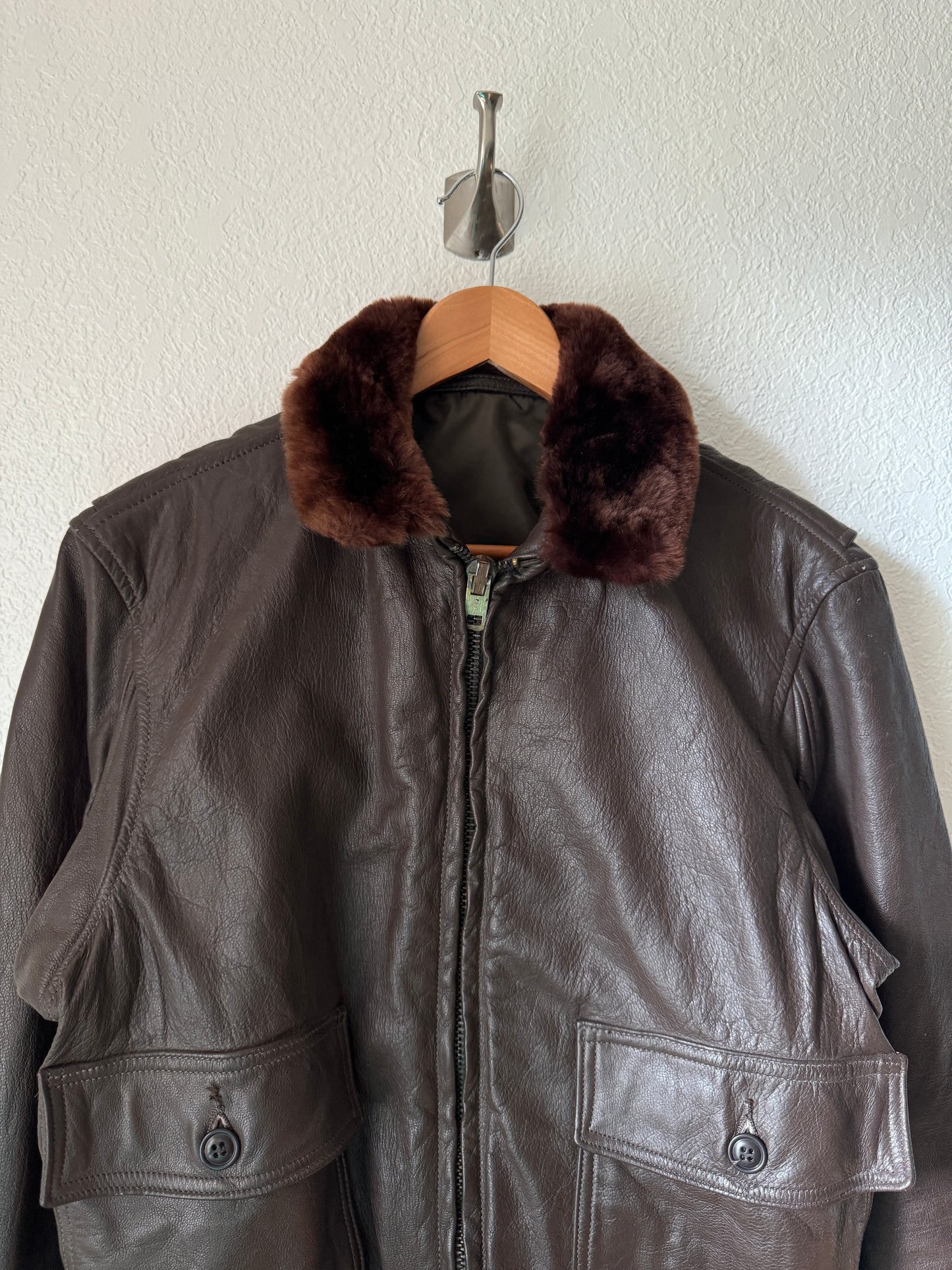 1970/80s G-1 USN Flight Leather Bomber Jacket