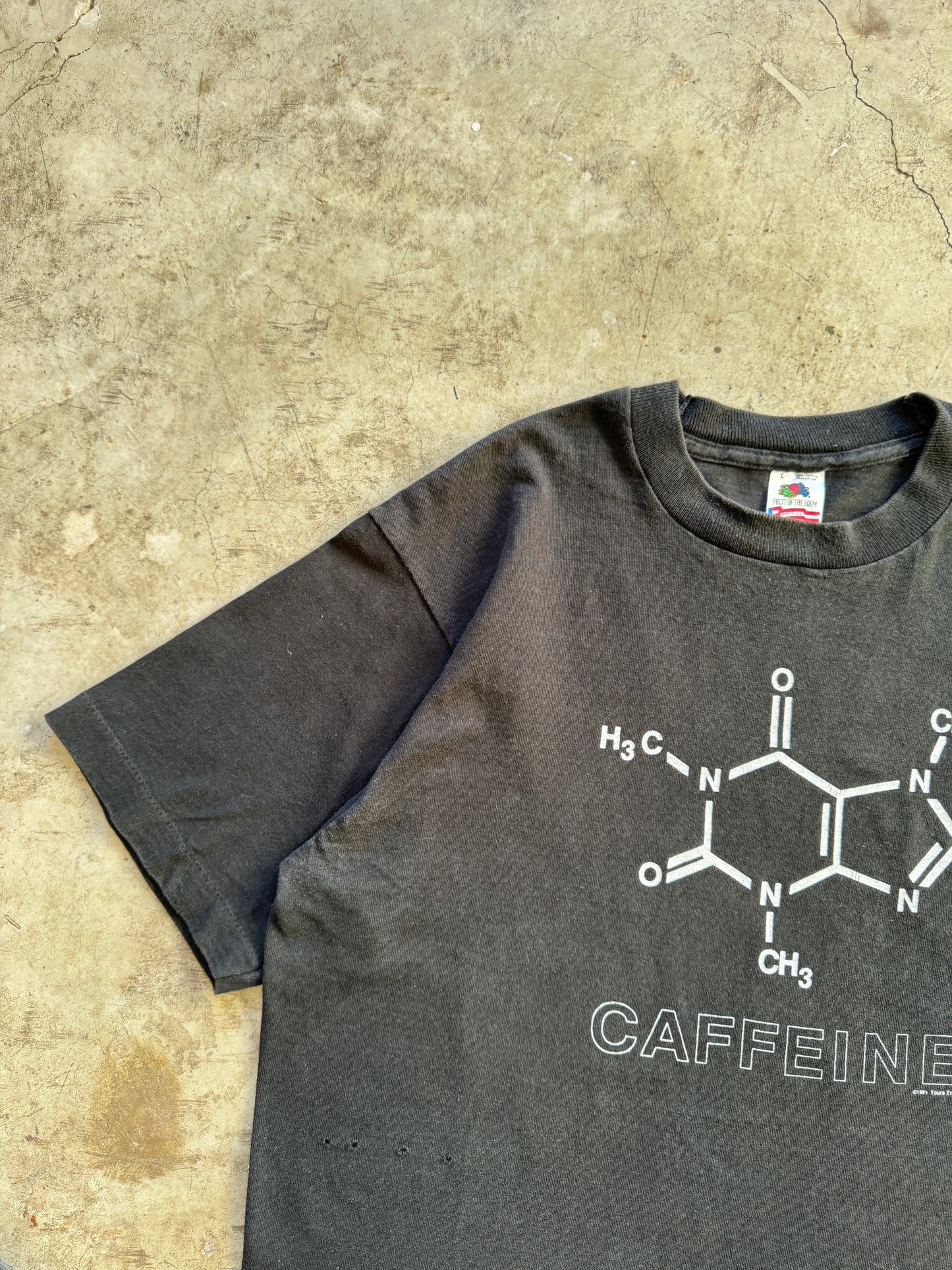 1990s Caffeine Molecule Scientific Formula Coffee T-Shirt