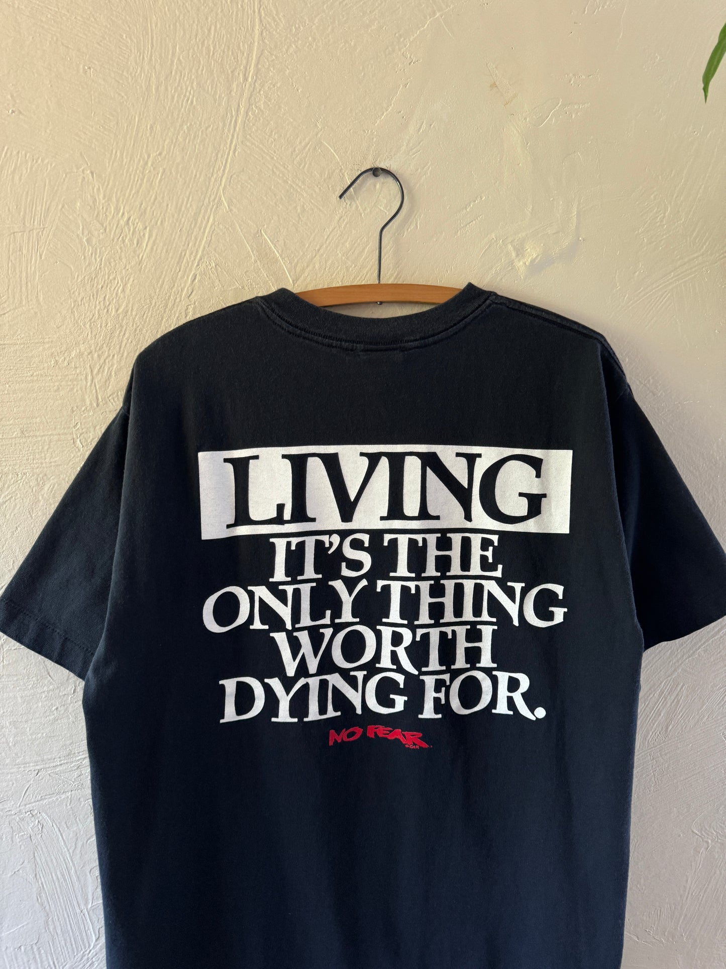 1990s No Fear Living & Dying Quote T-Shirt (1)