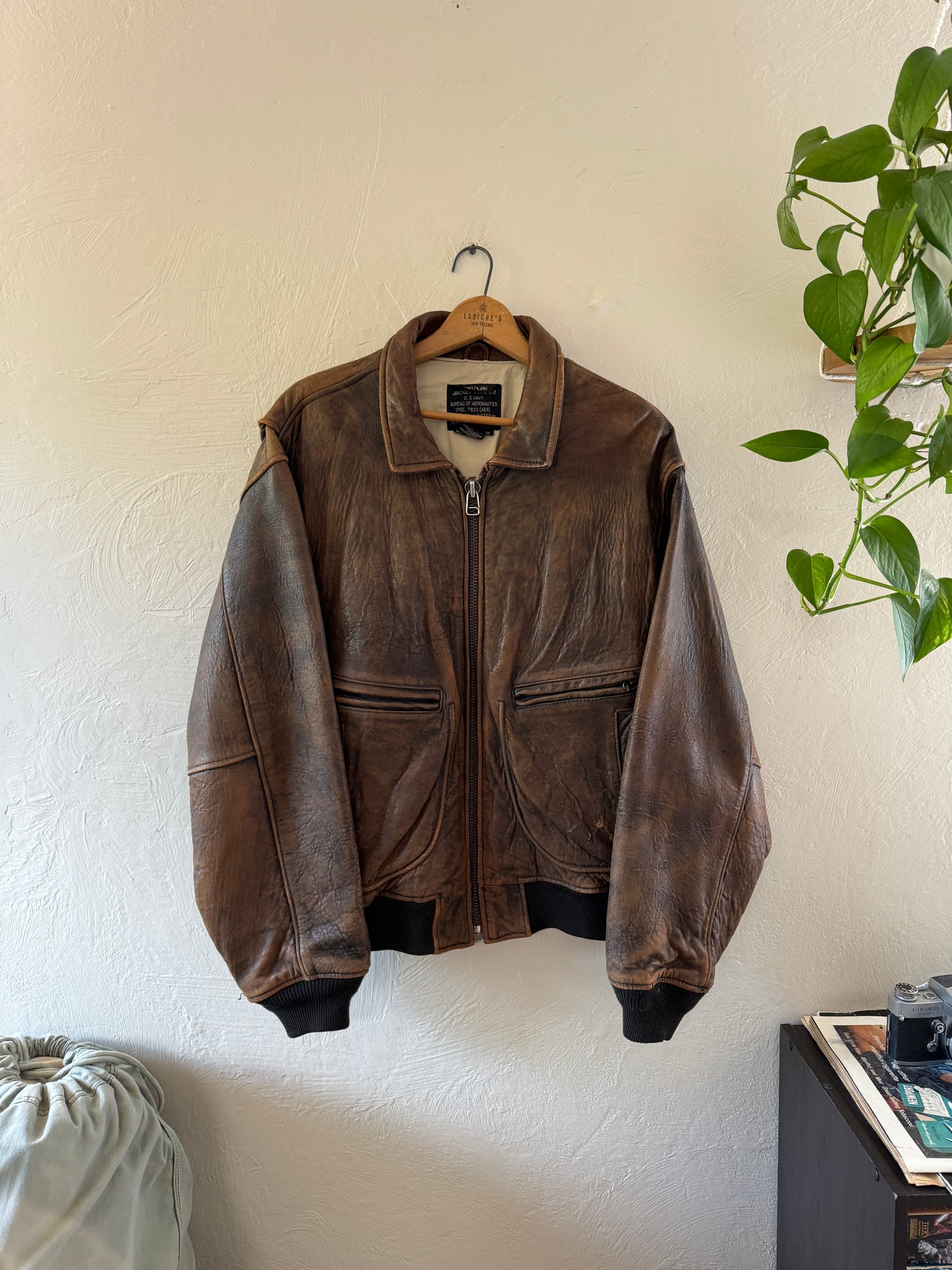 1980s G-2 US Navy Bomber Leather Jacket