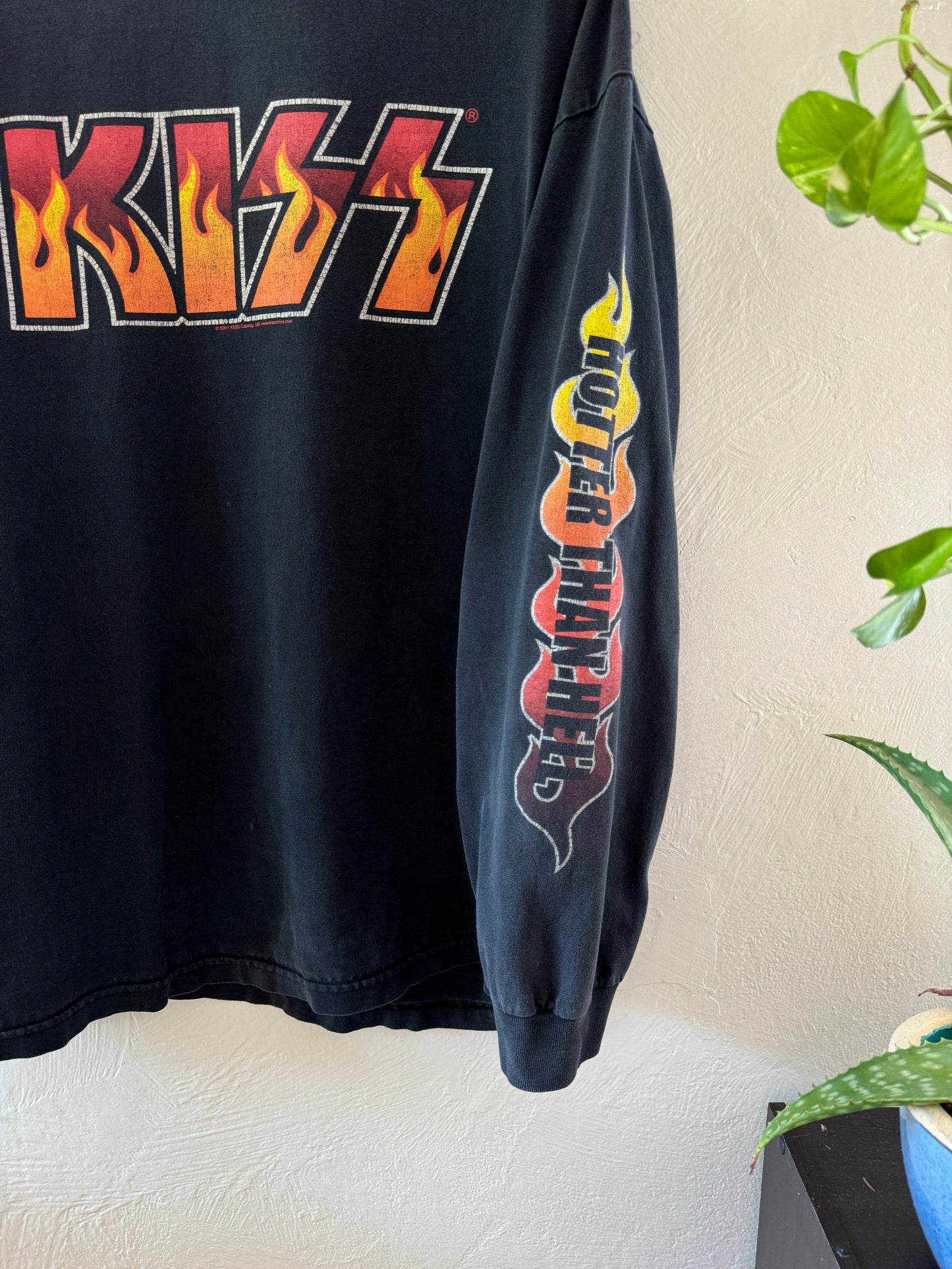 2001 Kiss Band Hotter Than Hell Long Sleeve T-Shirt