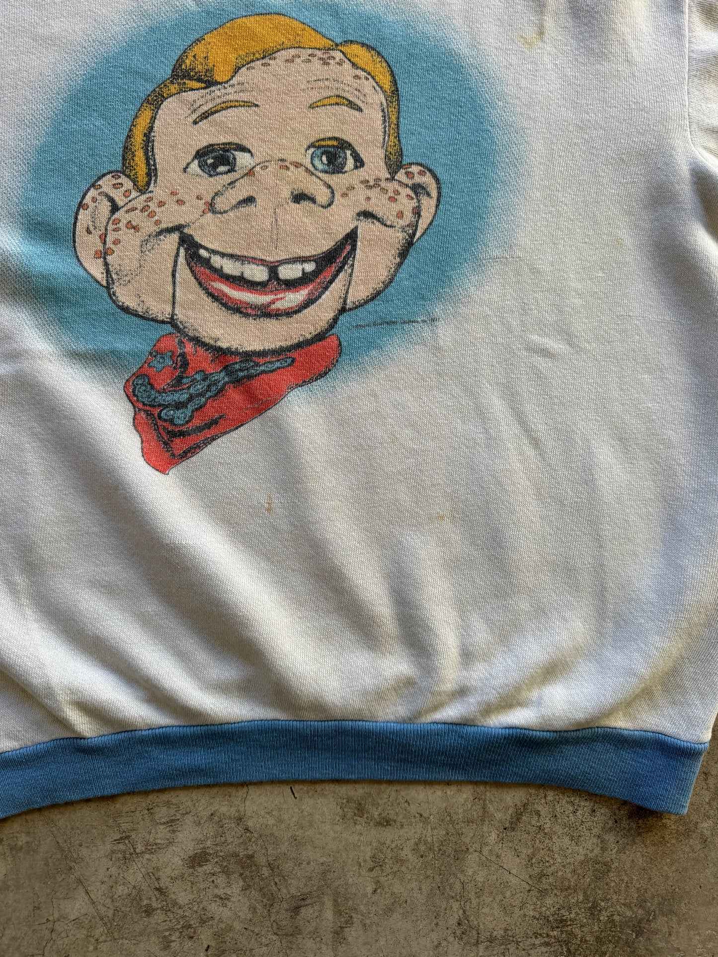 1970s Howdy Doody Two Tone Short Sleeve Sweater