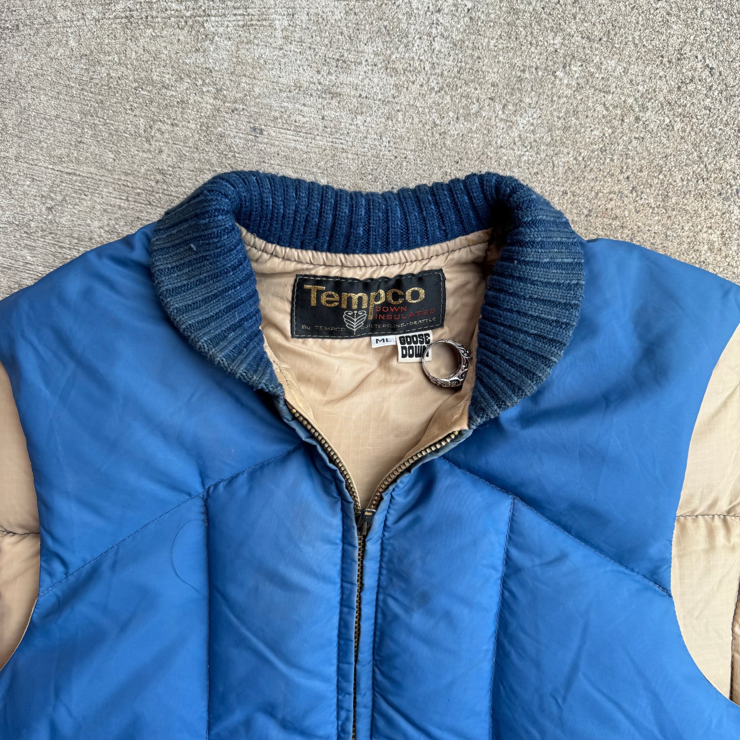 1970s Goose Down Puffer Zip Up Vest