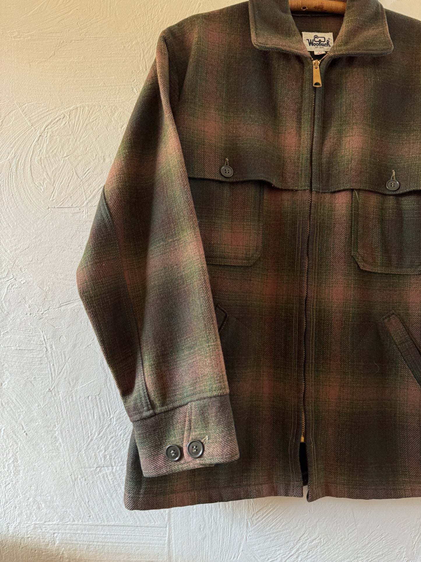 1970s Woolrich Hunting Zip Up Flannel Jacket