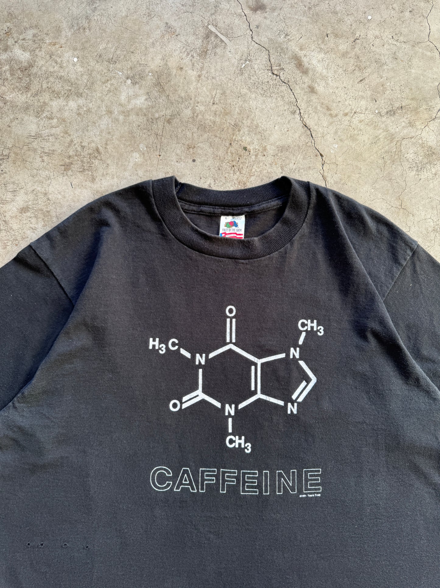 1990s Caffeine Molecule Scientific Formula Coffee T-Shirt