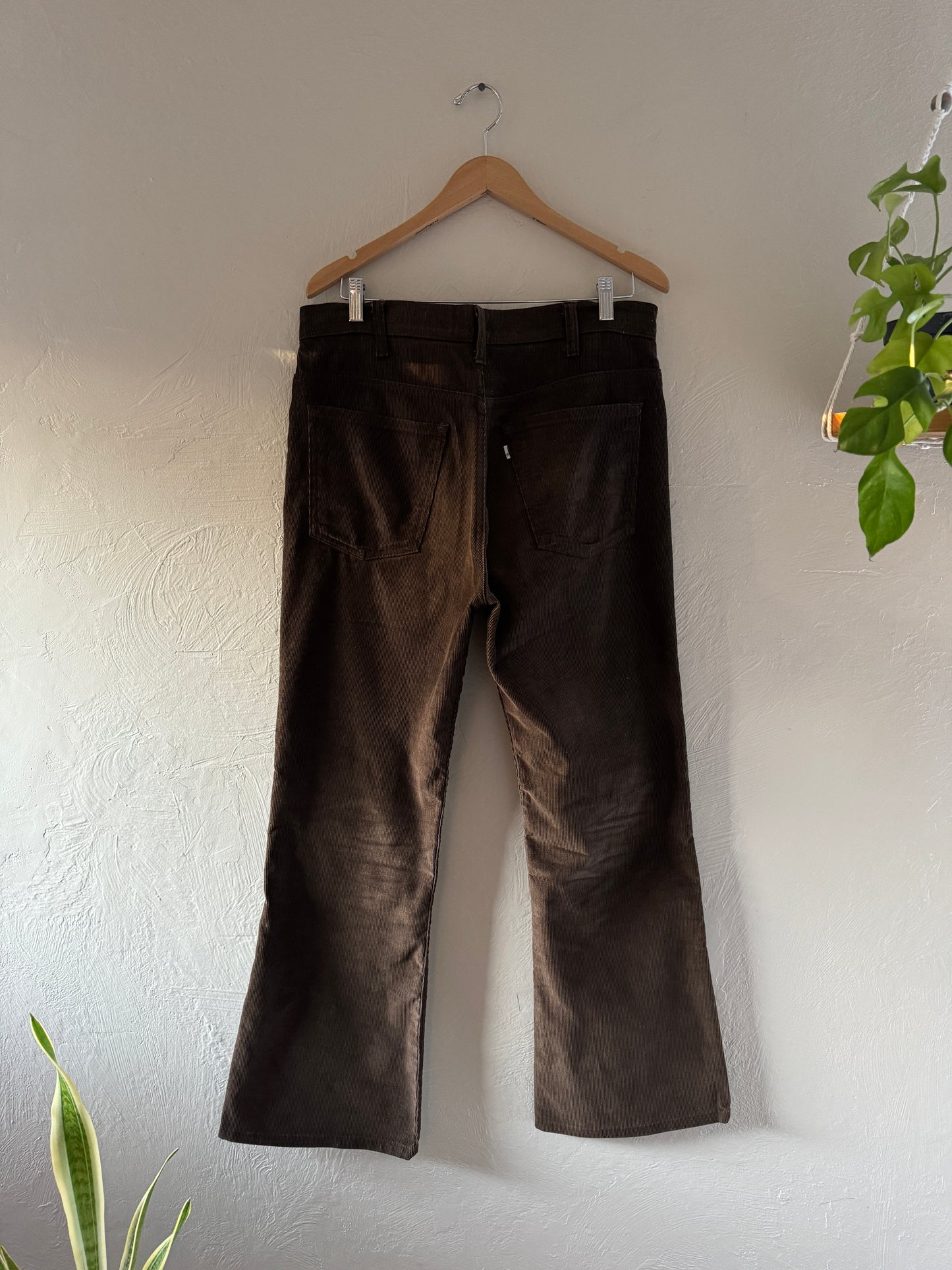 1970s Levis Corduroy Brown Flared Pants