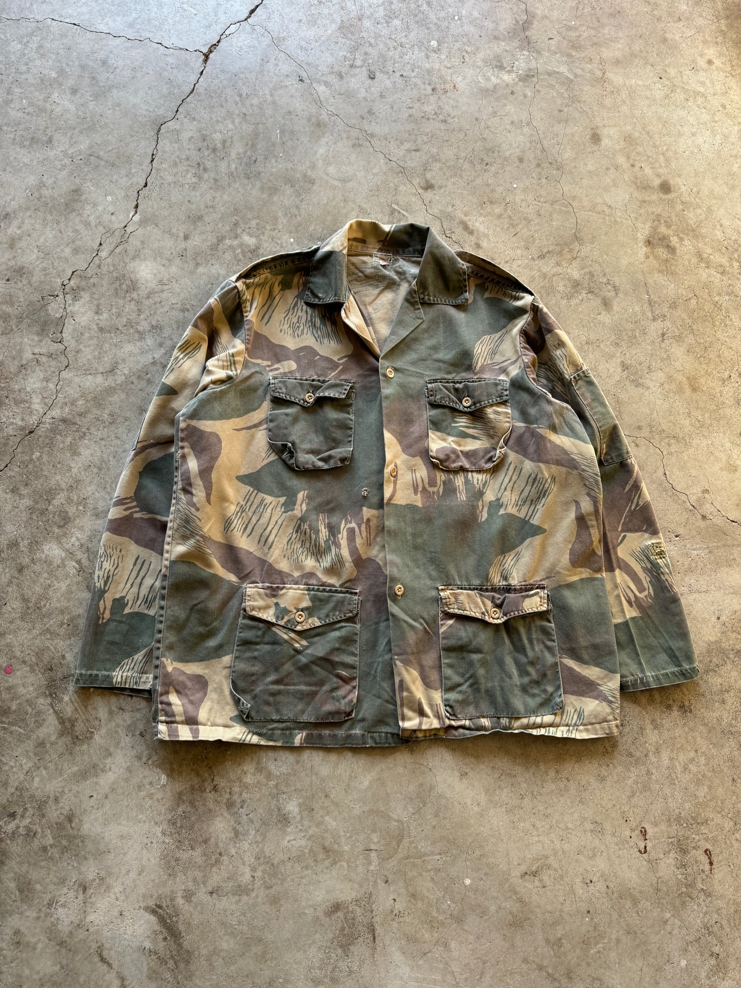 Vintage Military Brushstroke Camo Jacket