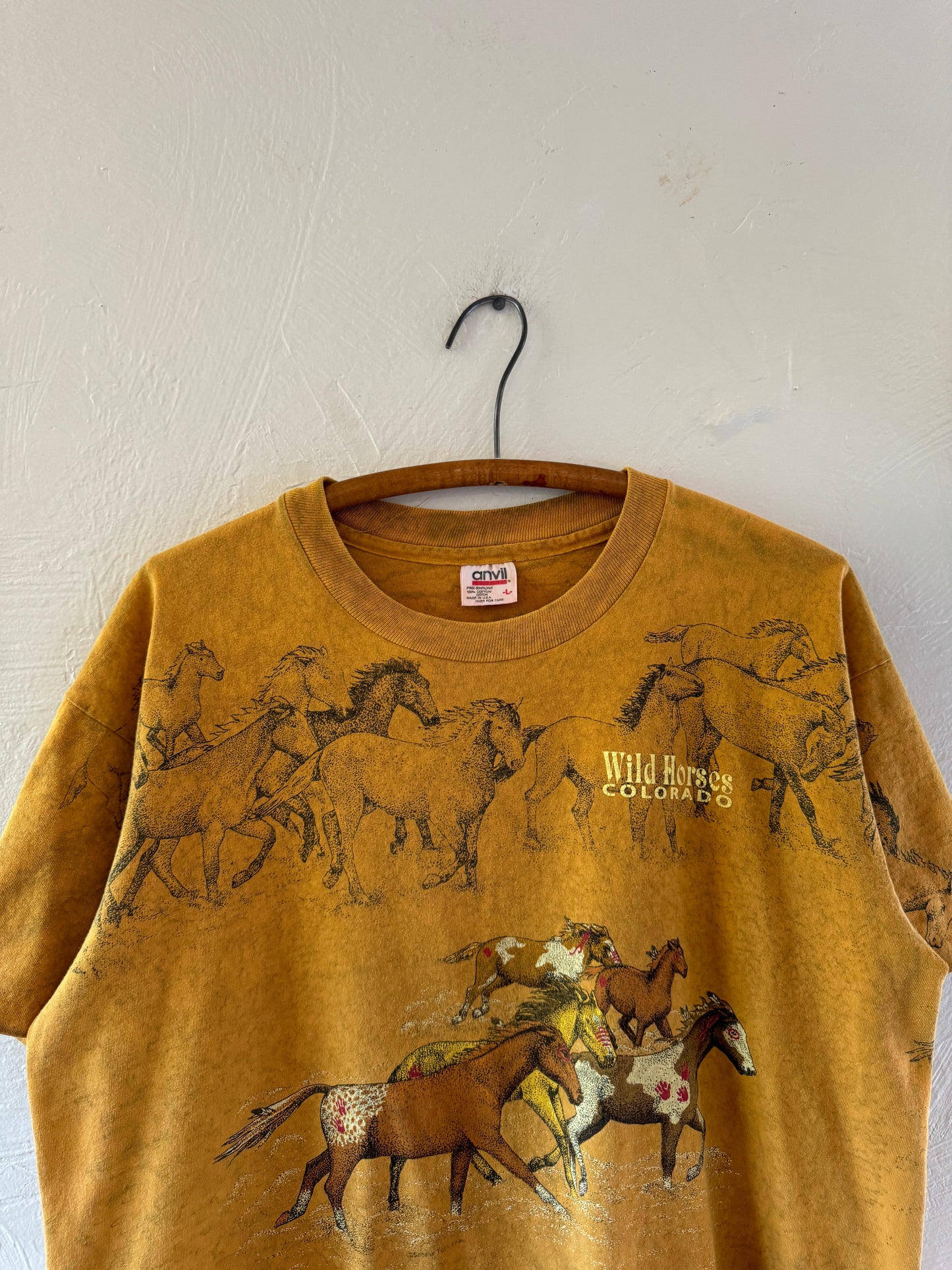 1990s All Over Print Wild Horses Colorado T-Shirt