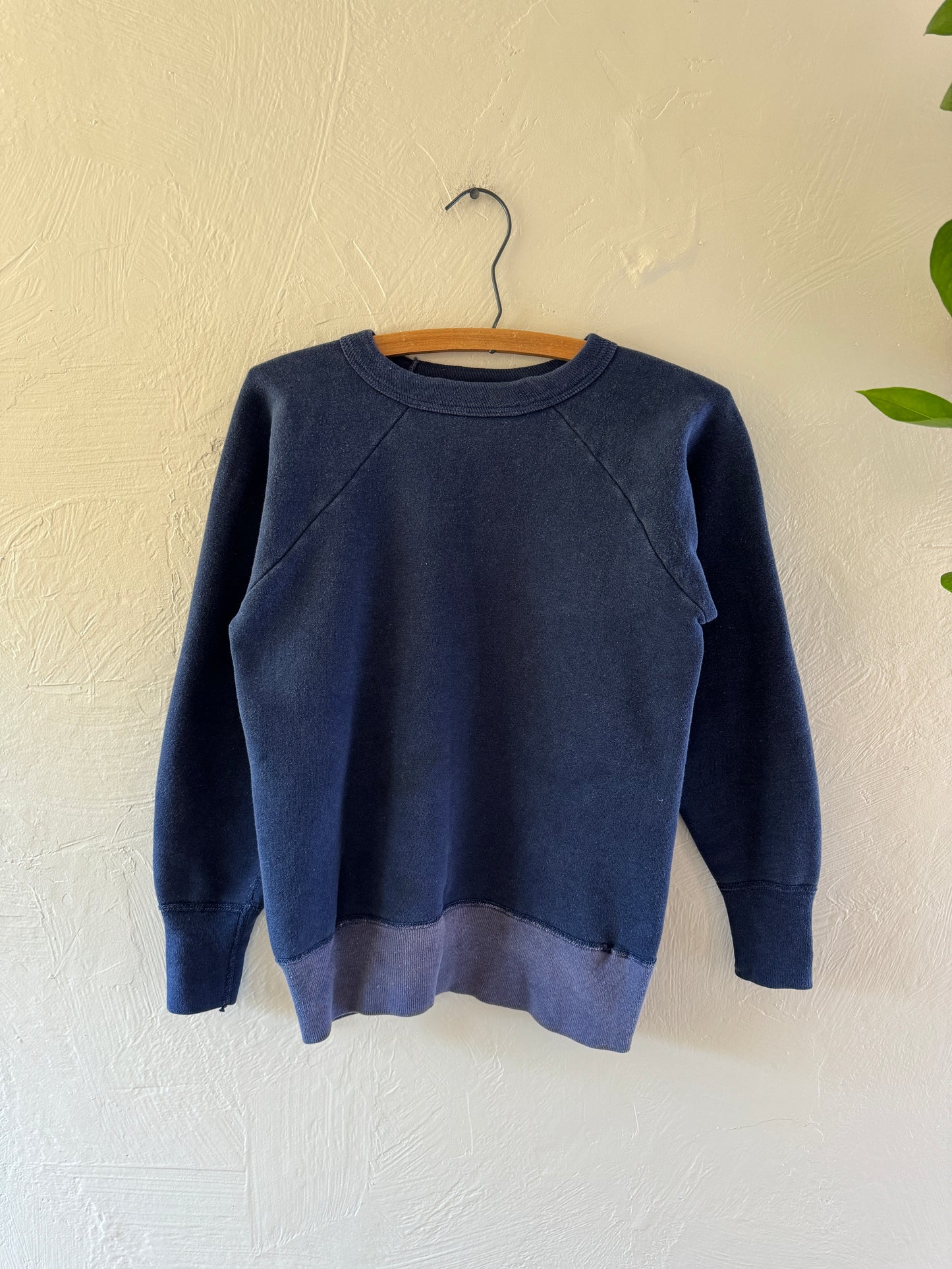 1950s Wind Shield Crewneck Navy Two Tone Sweater